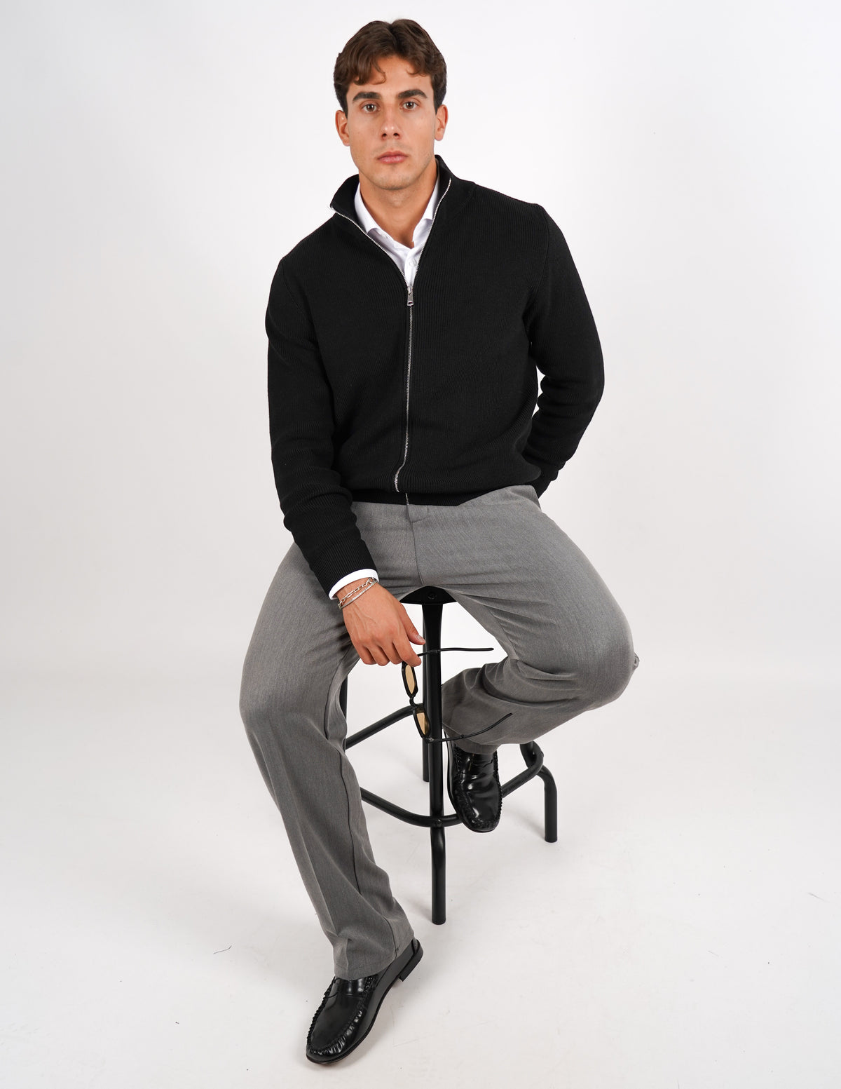 PULLOVER MANICA LUNGA CON ZIP