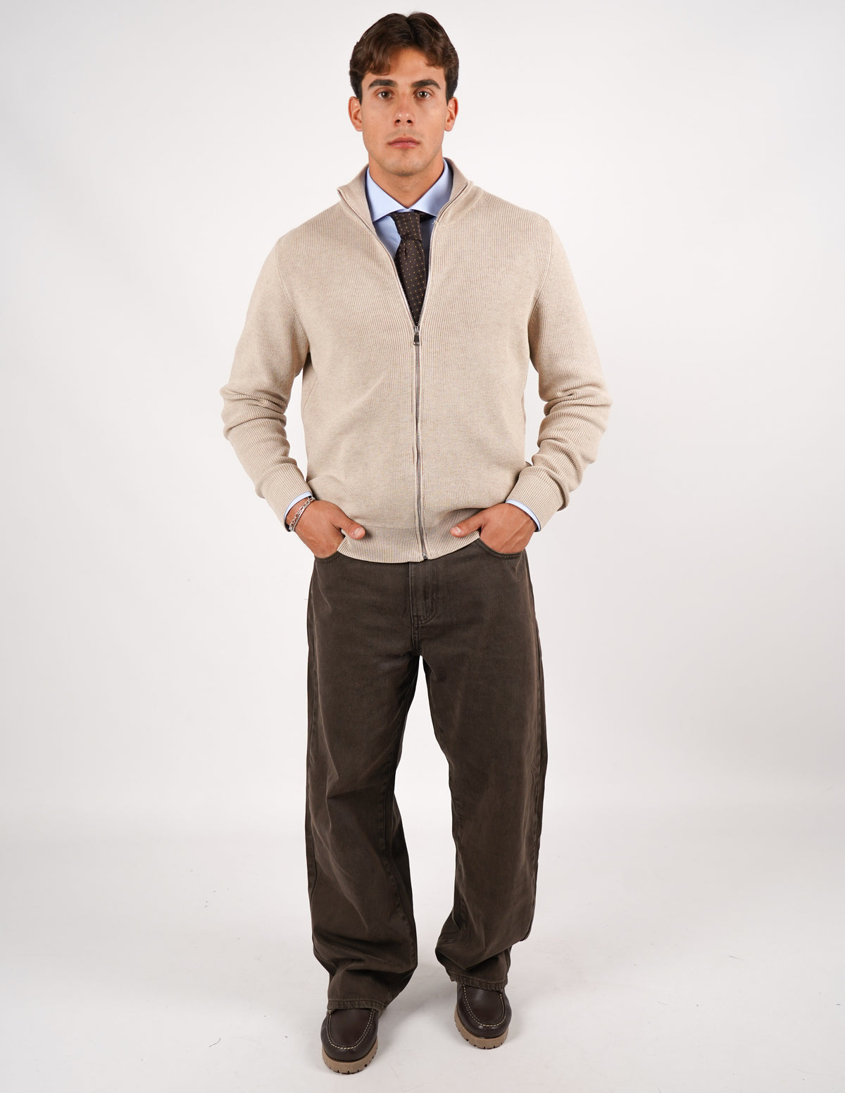 PULLOVER MANICA LUNGA CON ZIP