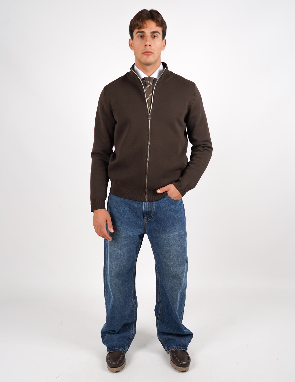 PULLOVER MANICA LUNGA CON ZIP