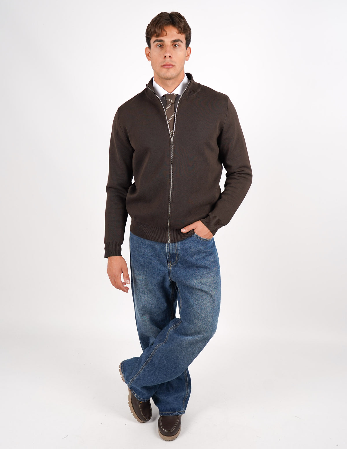 PULLOVER MANICA LUNGA CON ZIP