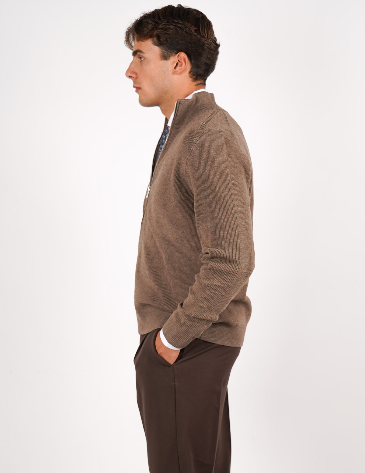 PULLOVER MANICA LUNGA CON ZIP