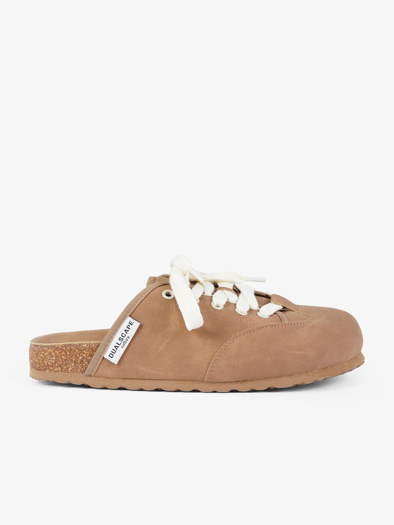 DUALSCAPE sabot unisex con lacci pelle marrone