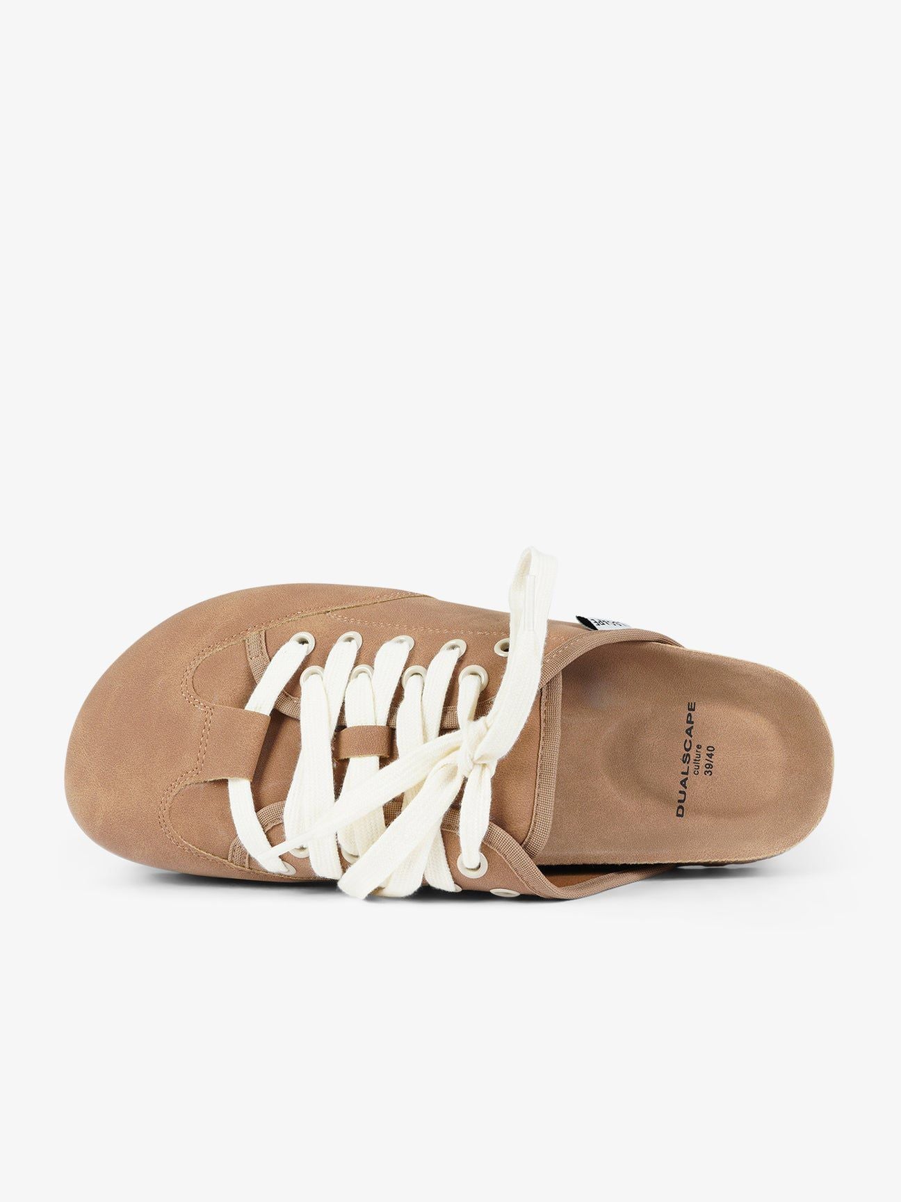 DUALSCAPE sabot unisex con lacci pelle marrone