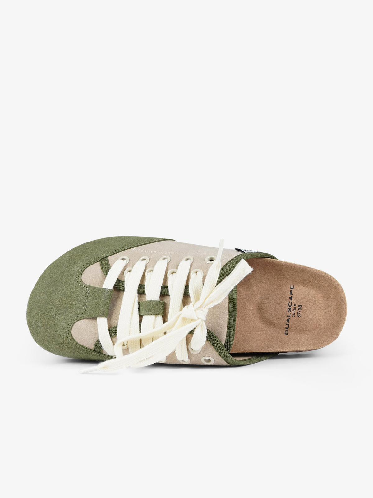 DUALSCAPE sabot unisex con lacci pelle verde