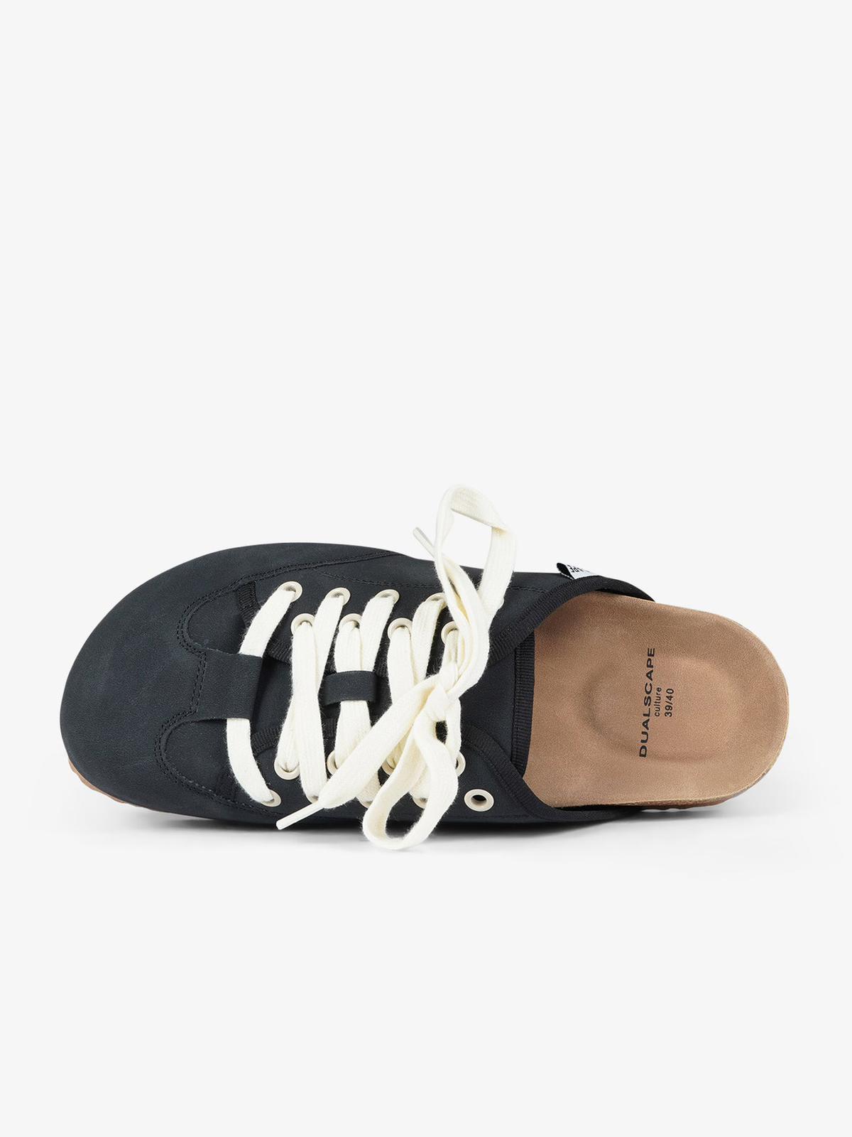 DUALSCAPE sabot unisex con lacci pelle nero