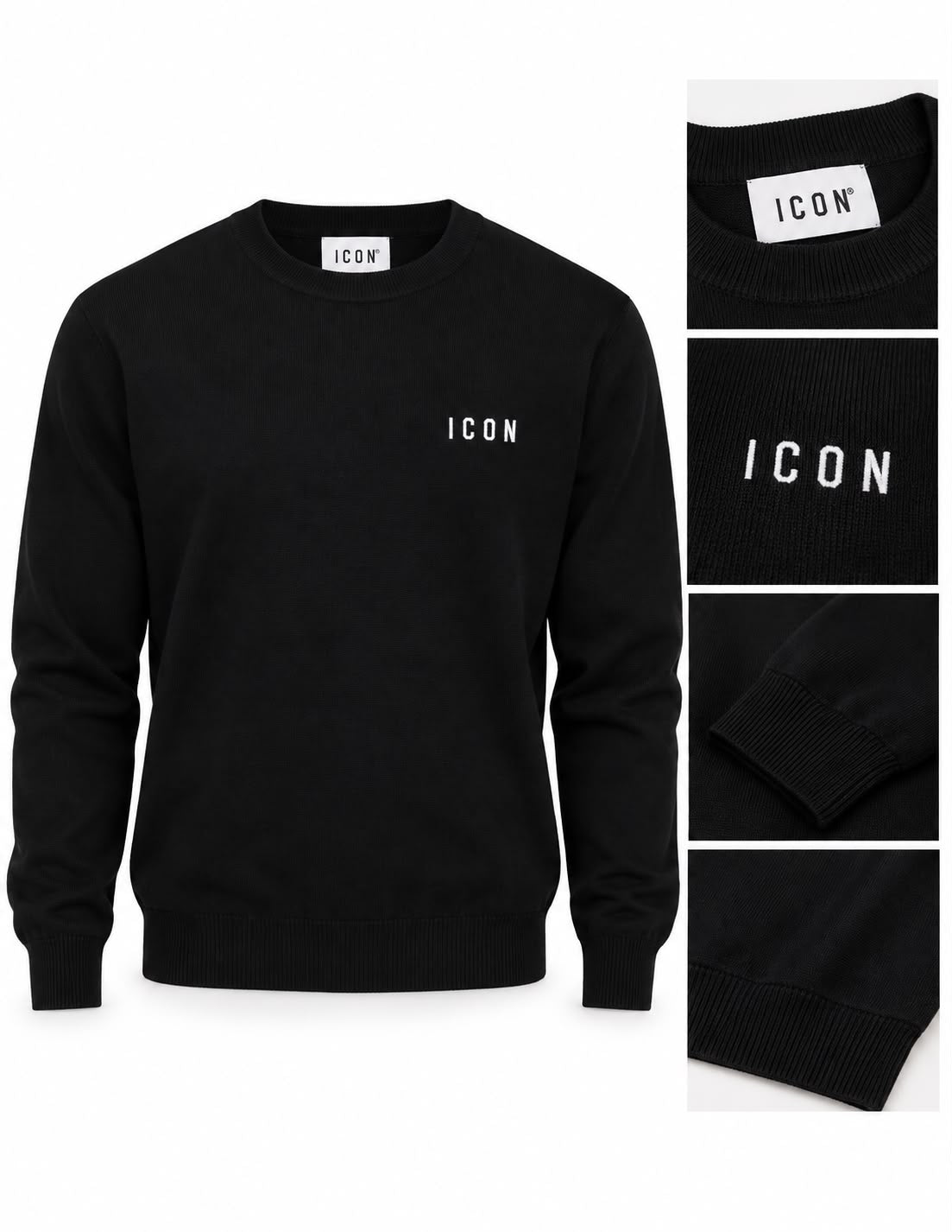 maglioncino icon girocollo con logo ricamato