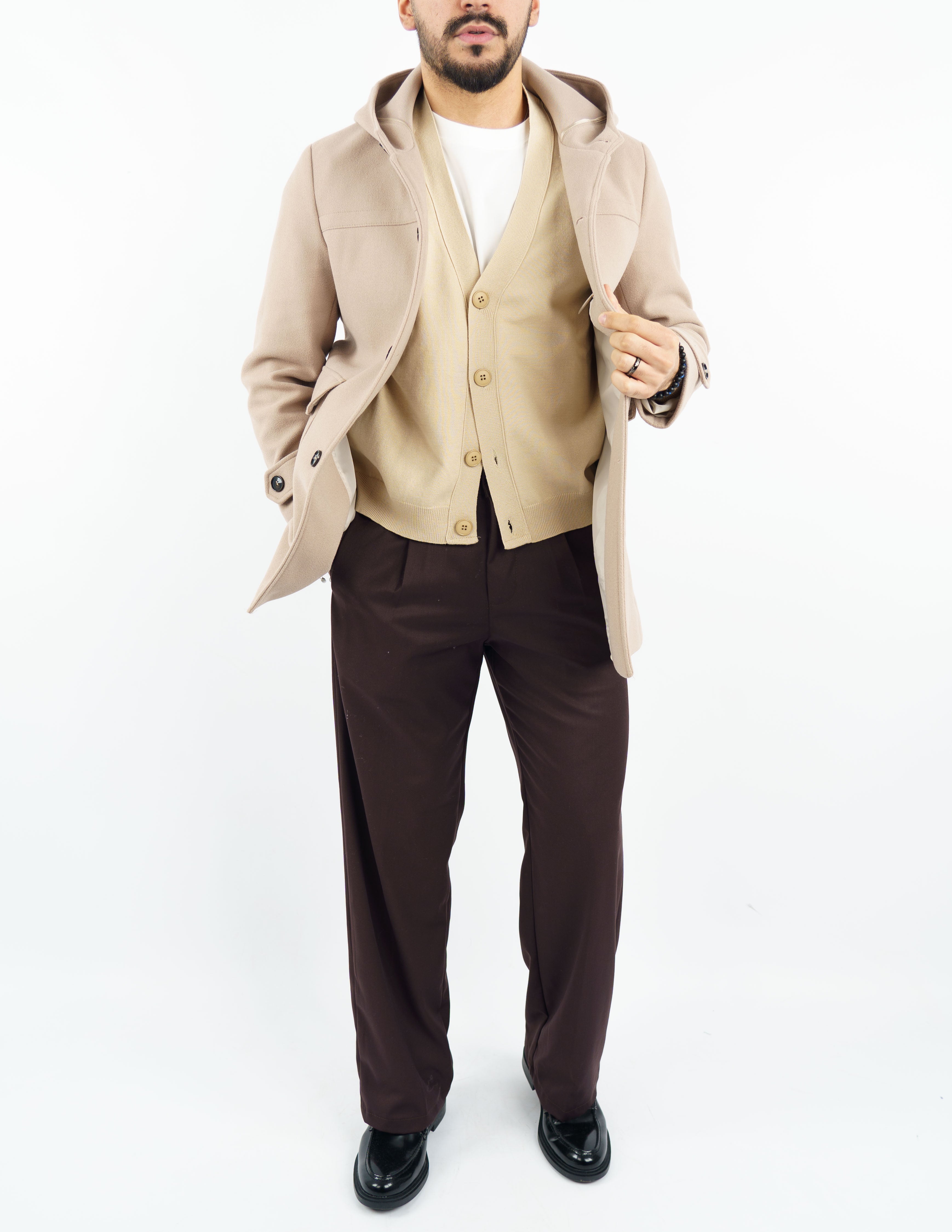 Cappotto uomo con cappuccio