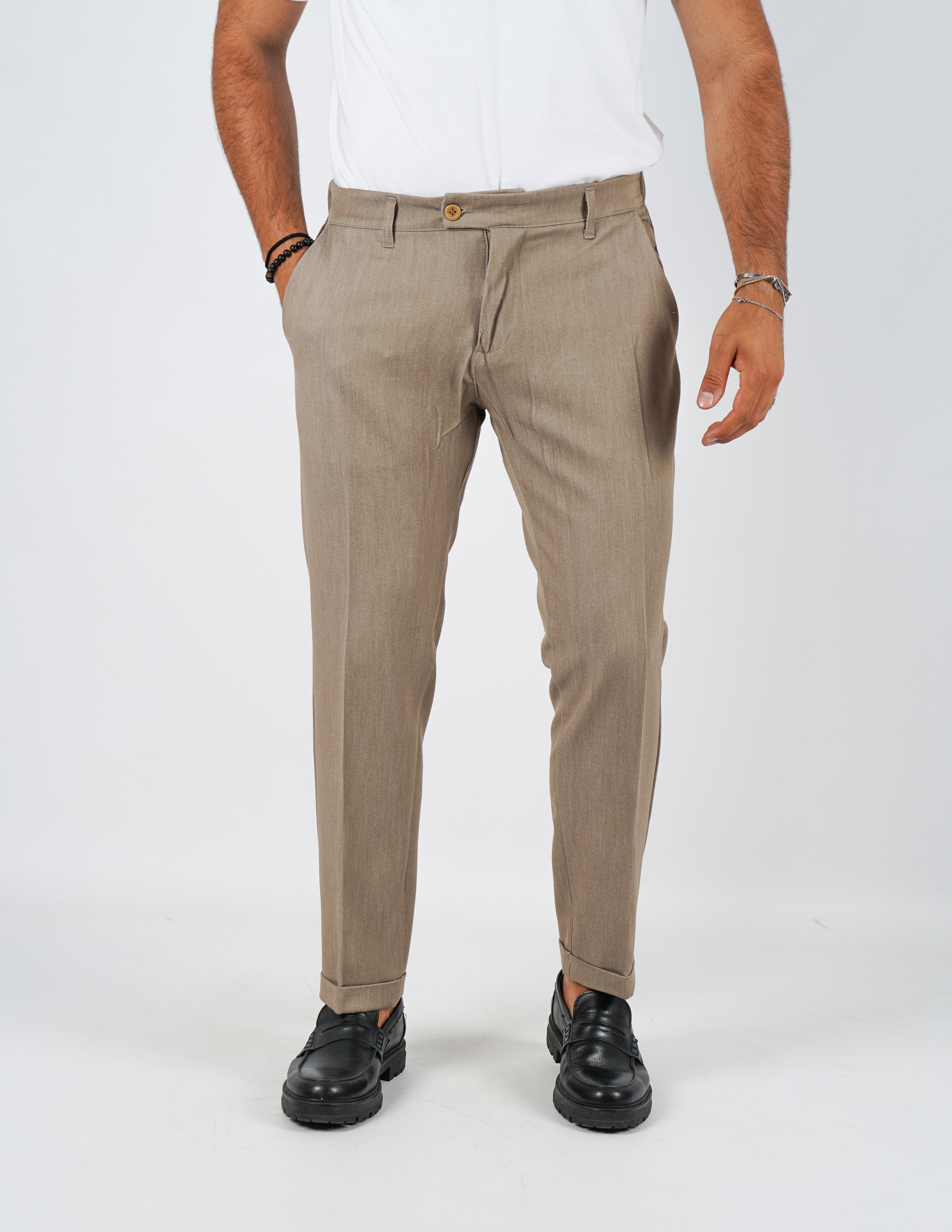 pantalone lungo sartoriale con elastico