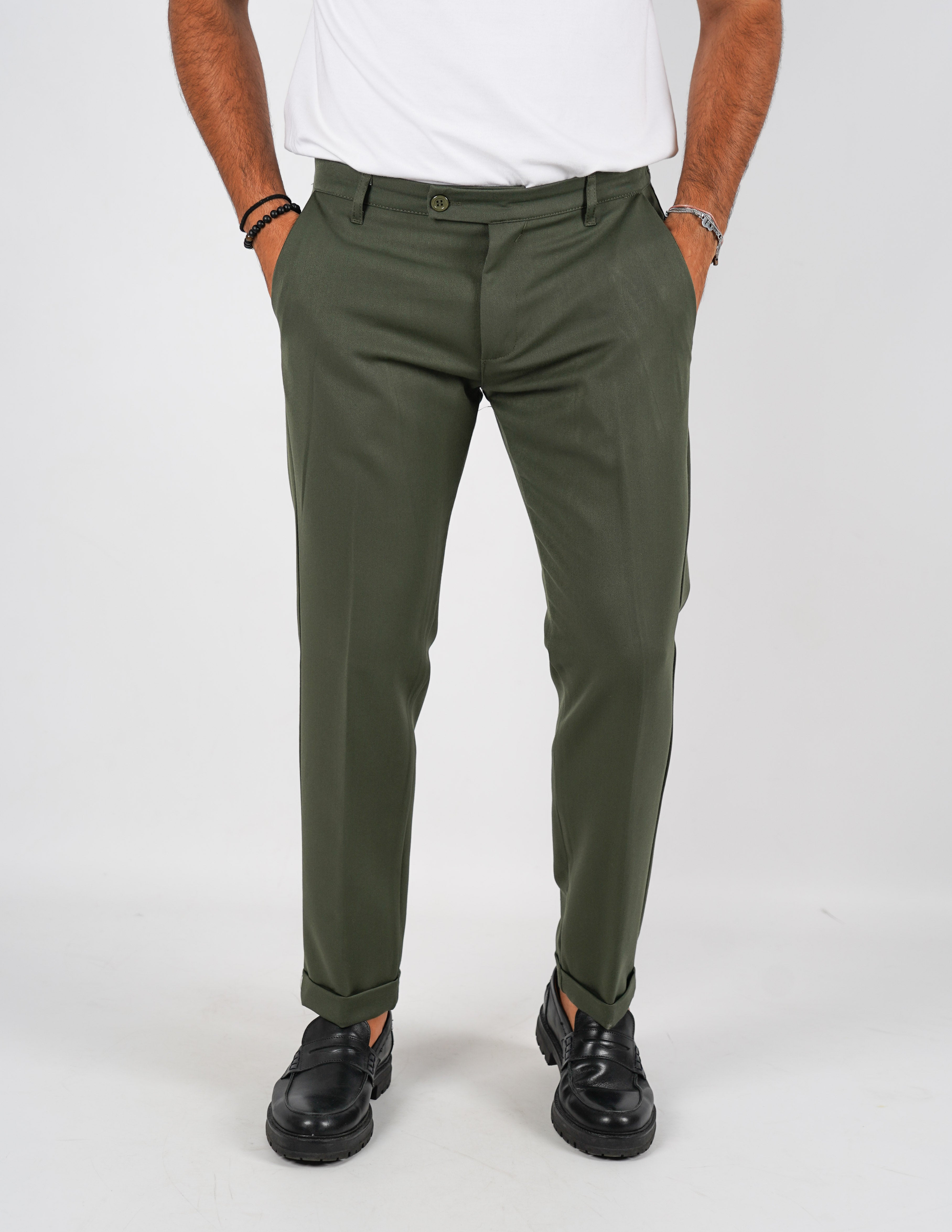 pantalone lungo sartoriale con elastico