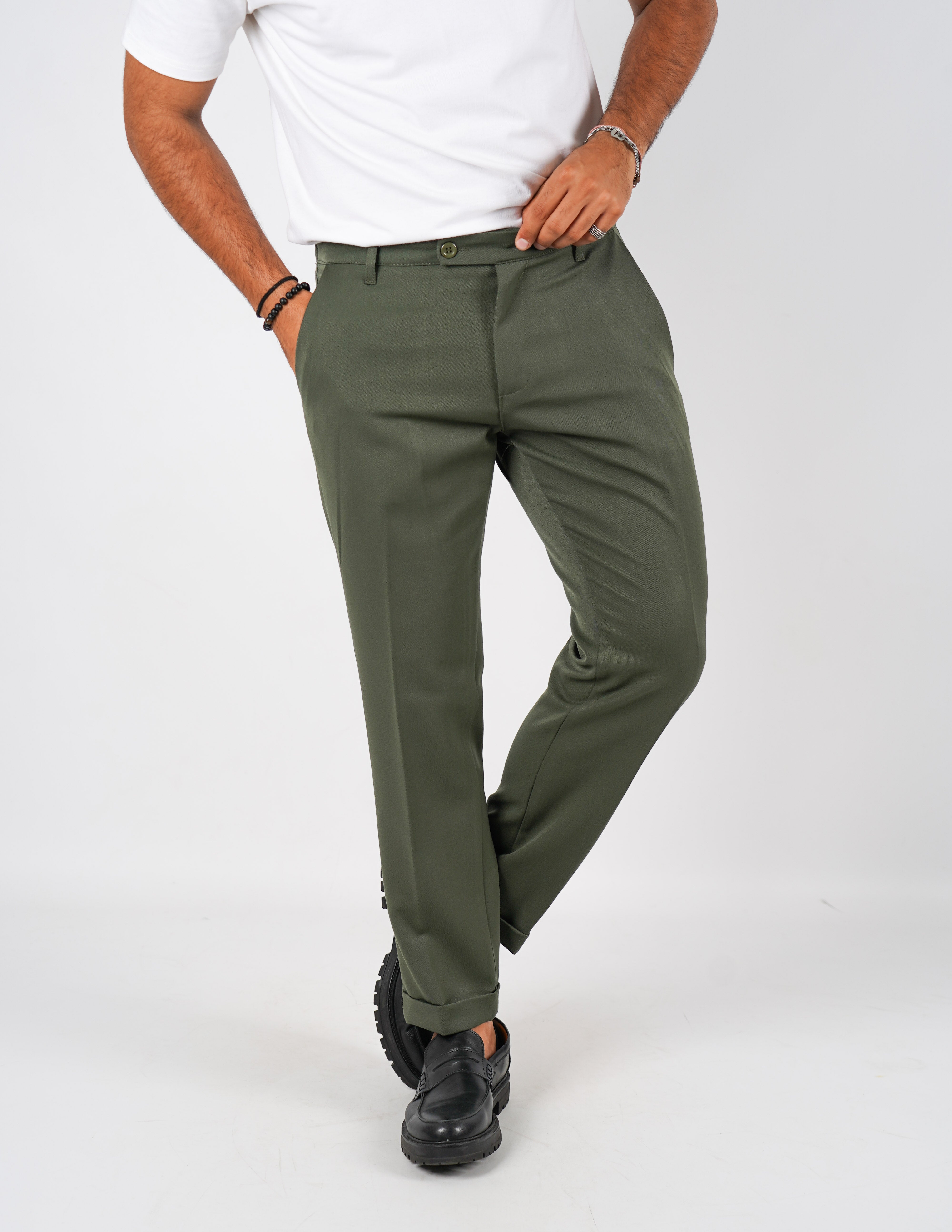 pantalone lungo sartoriale con elastico