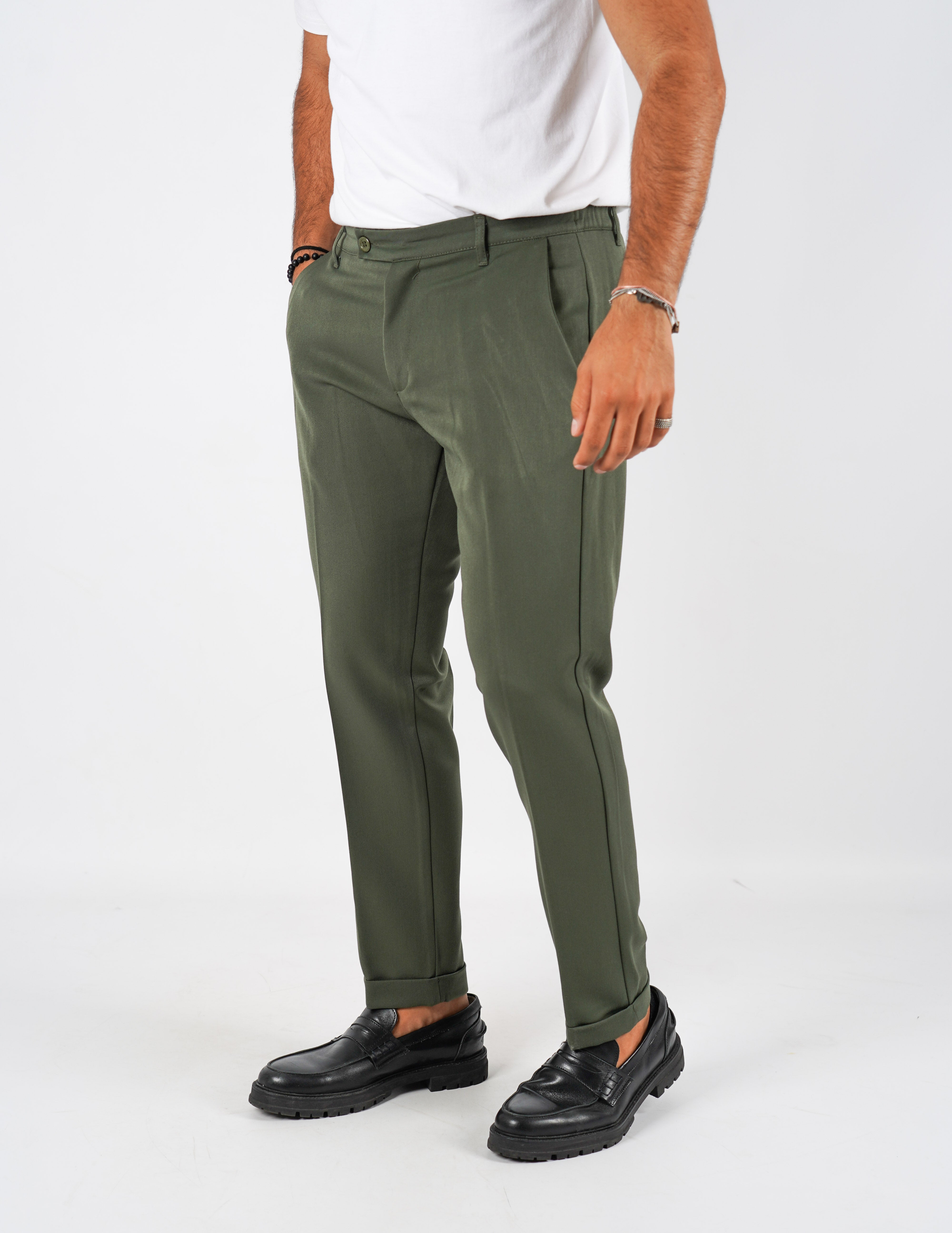 pantalone lungo sartoriale con elastico