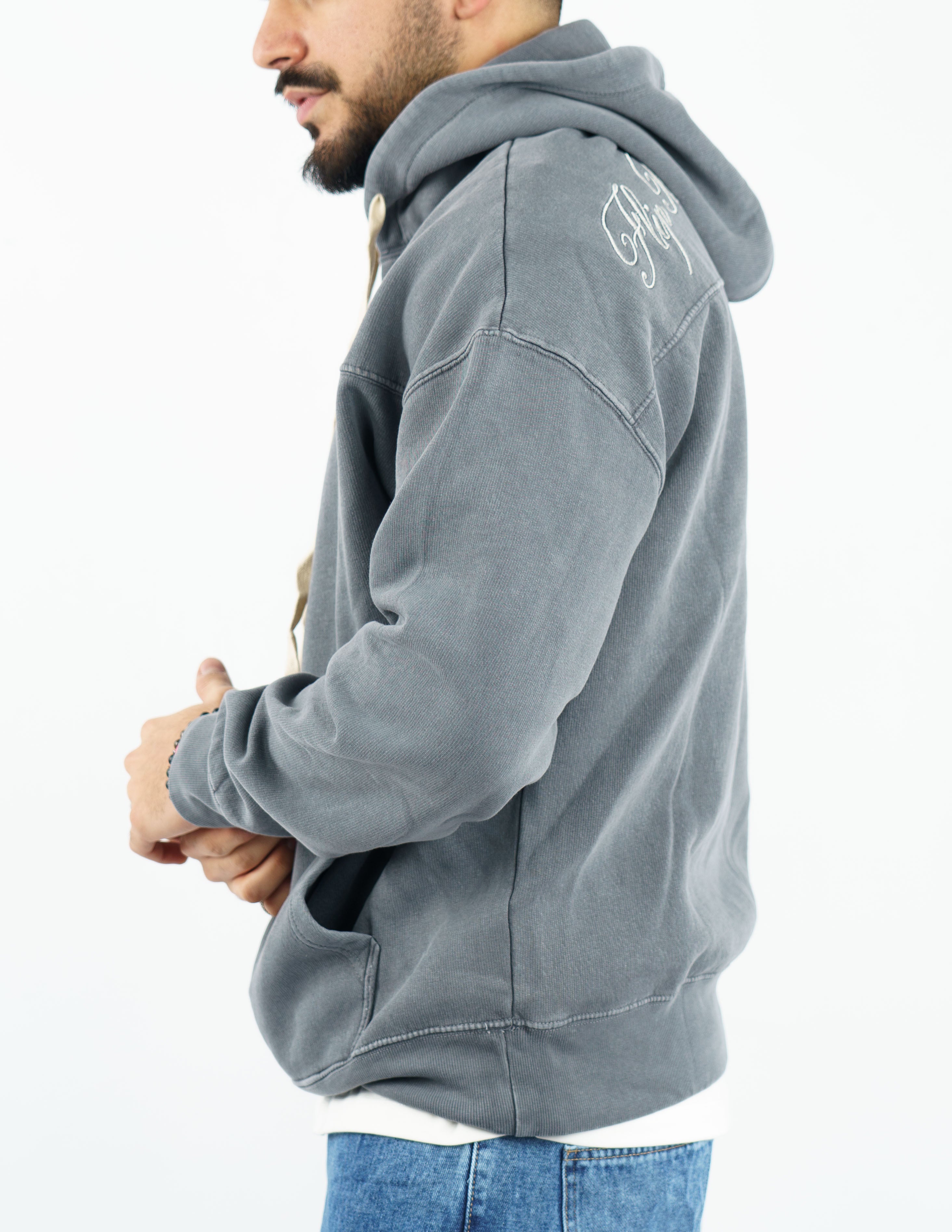 felpa uomo con cappuccio slavata