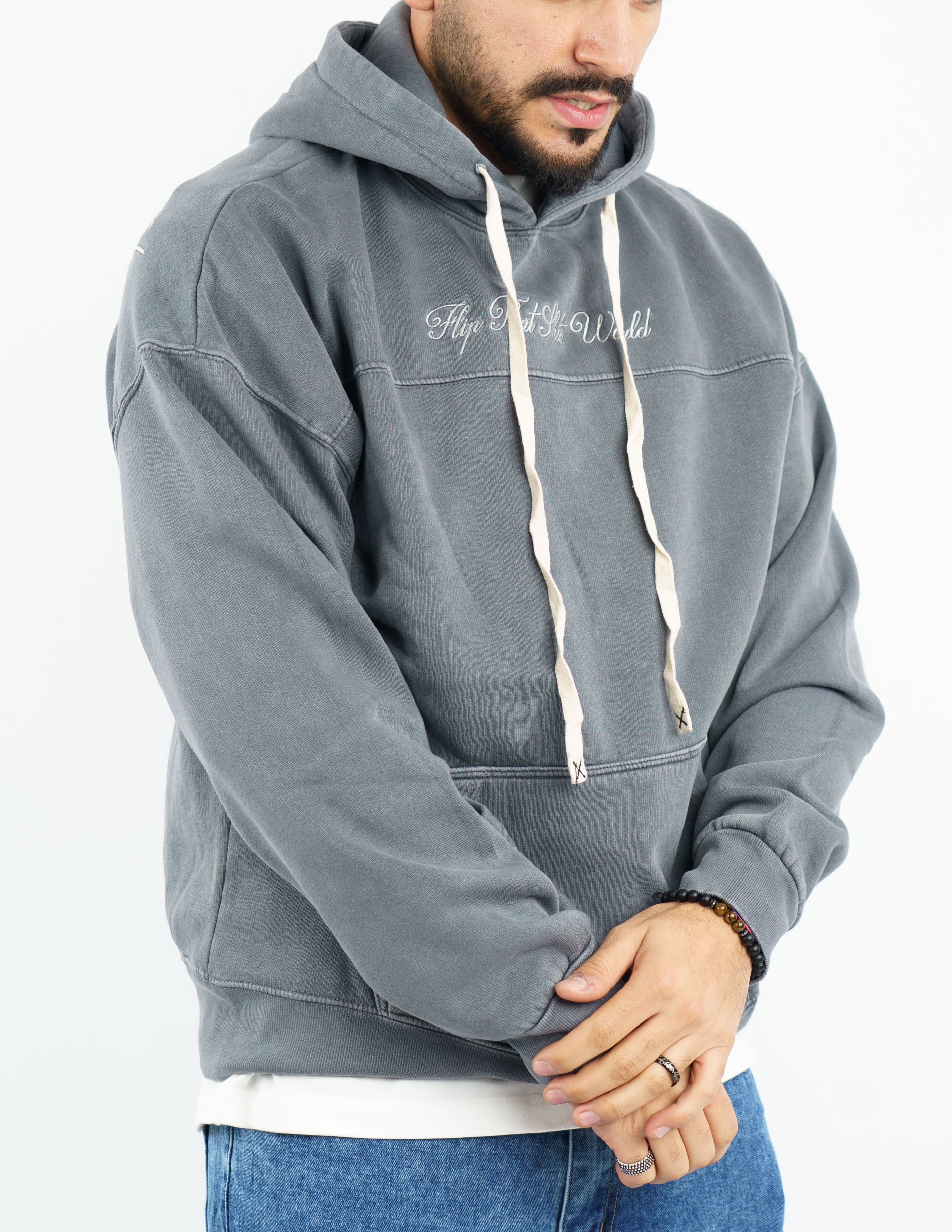 felpa uomo con cappuccio slavata