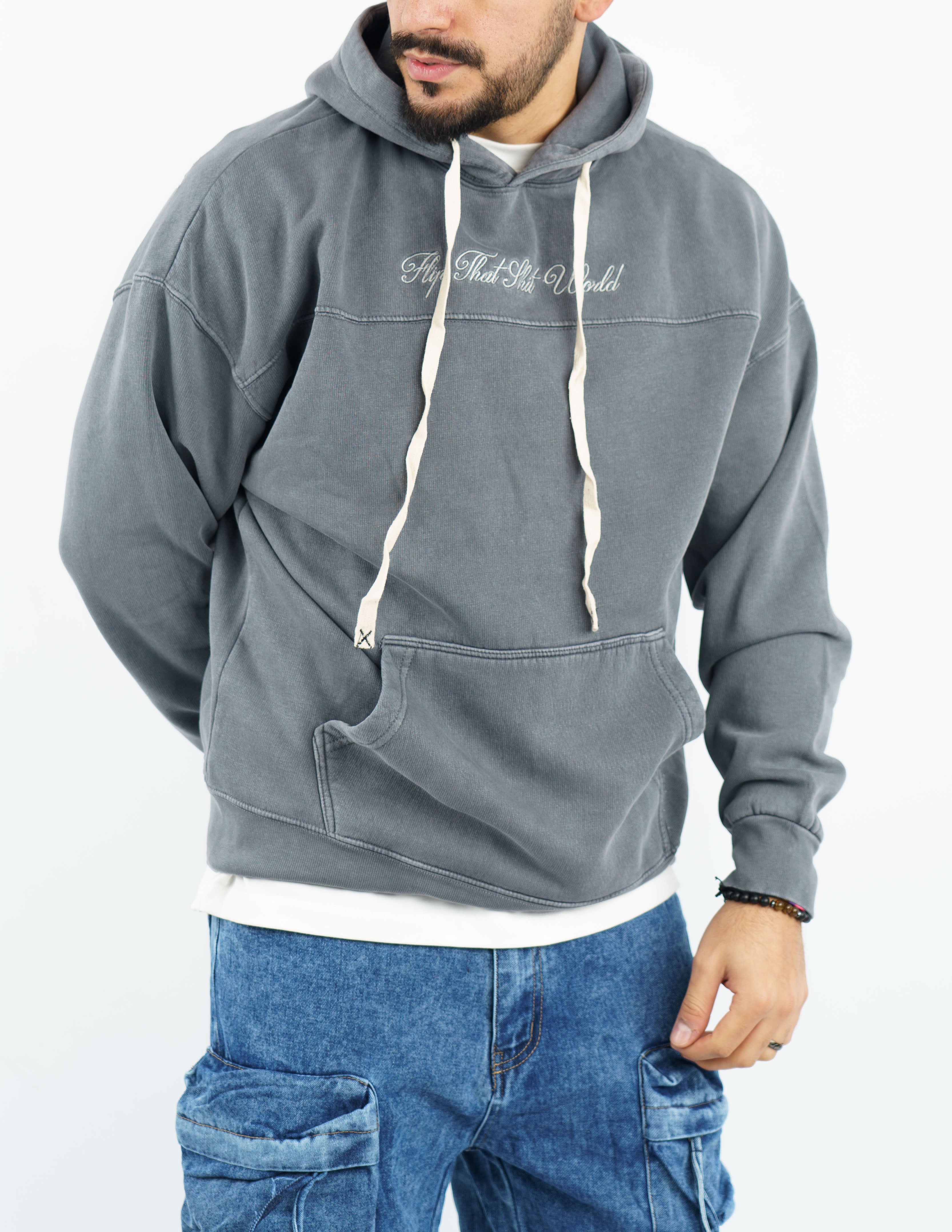 felpa uomo con cappuccio slavata