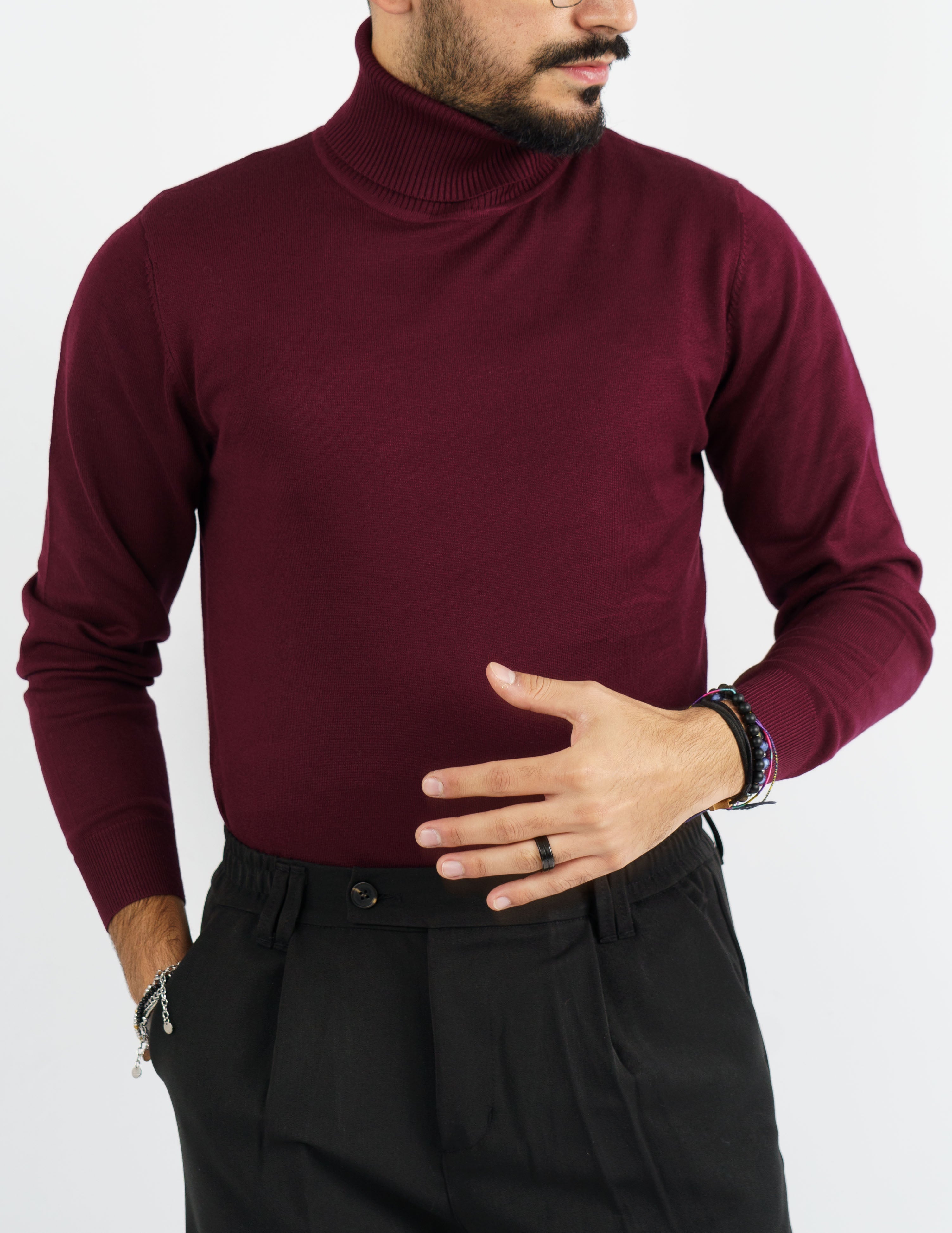maglia uomo dolcevita manica lunga