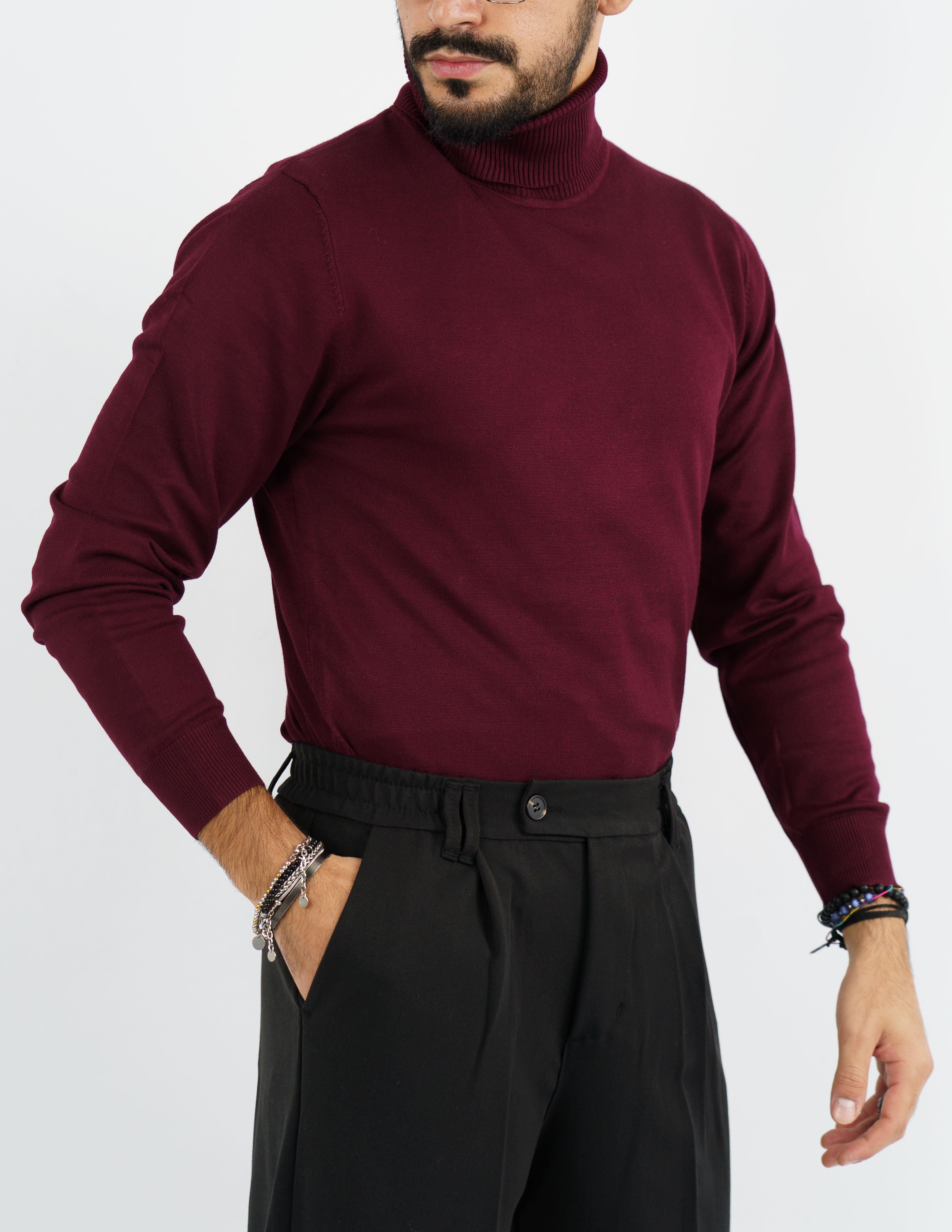 maglia uomo dolcevita manica lunga