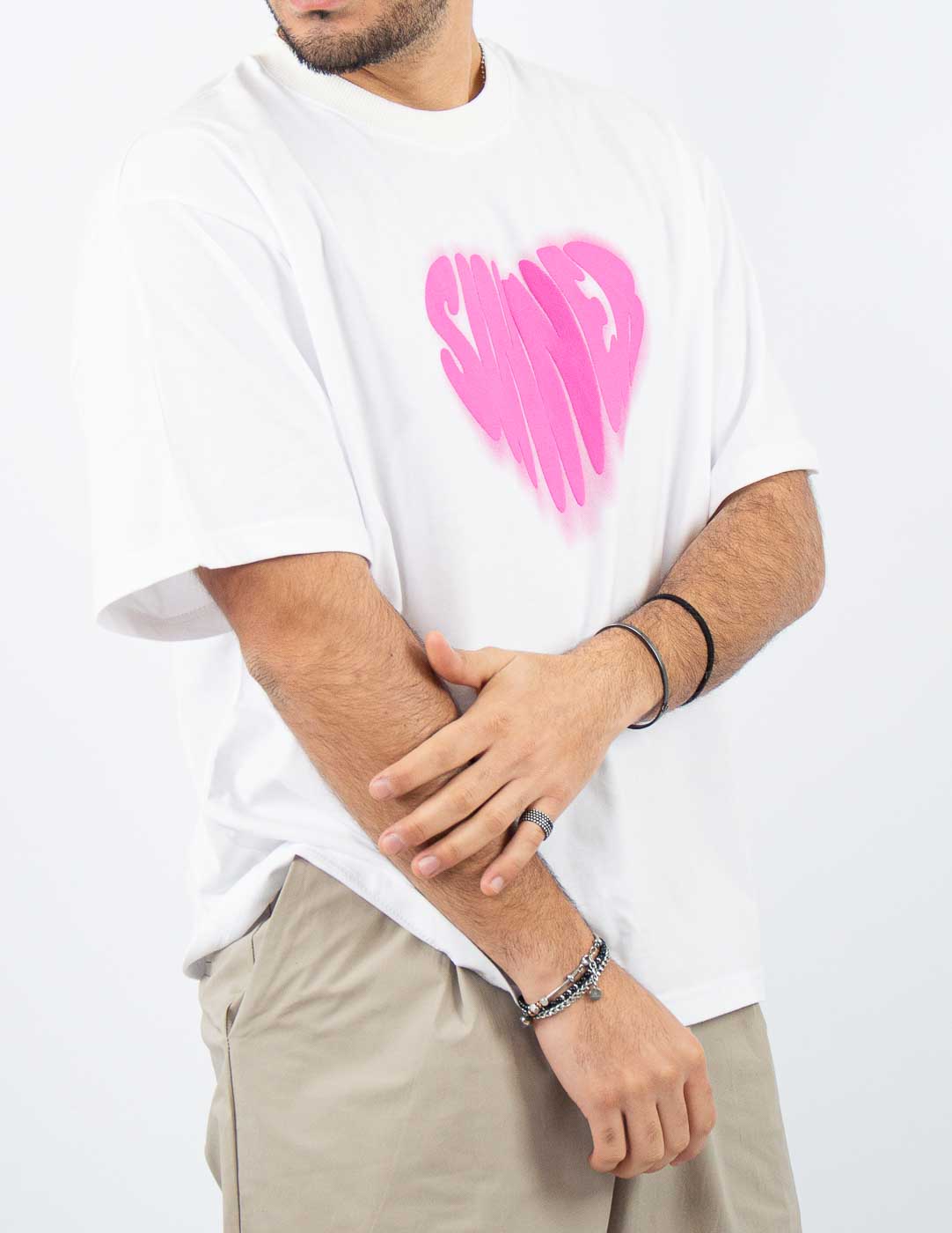 t-shirt uomo over con stampa
