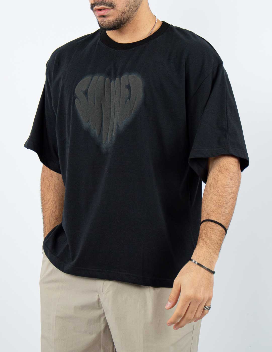 t-shirt uomo over con stampa