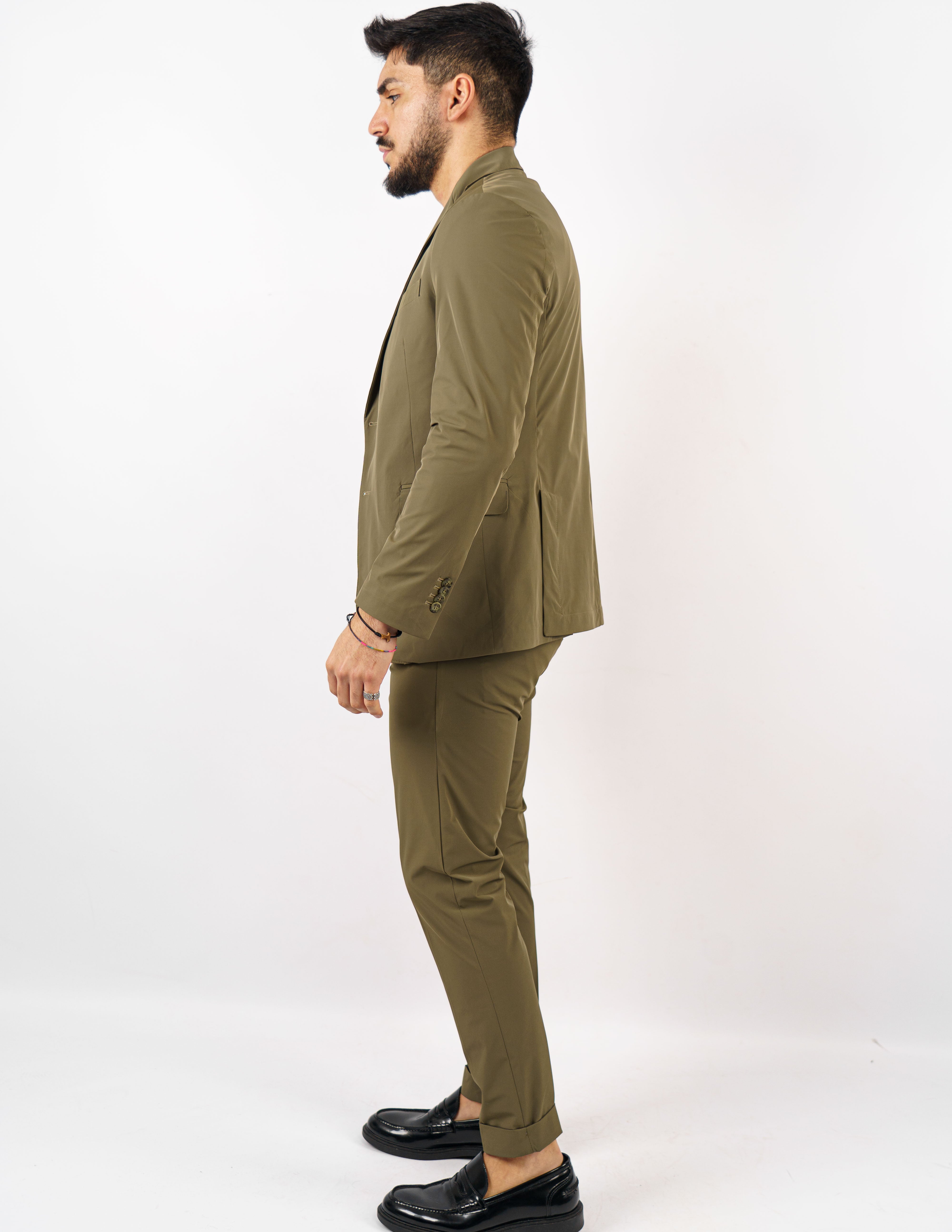 abito monopetto tessuto tecnico