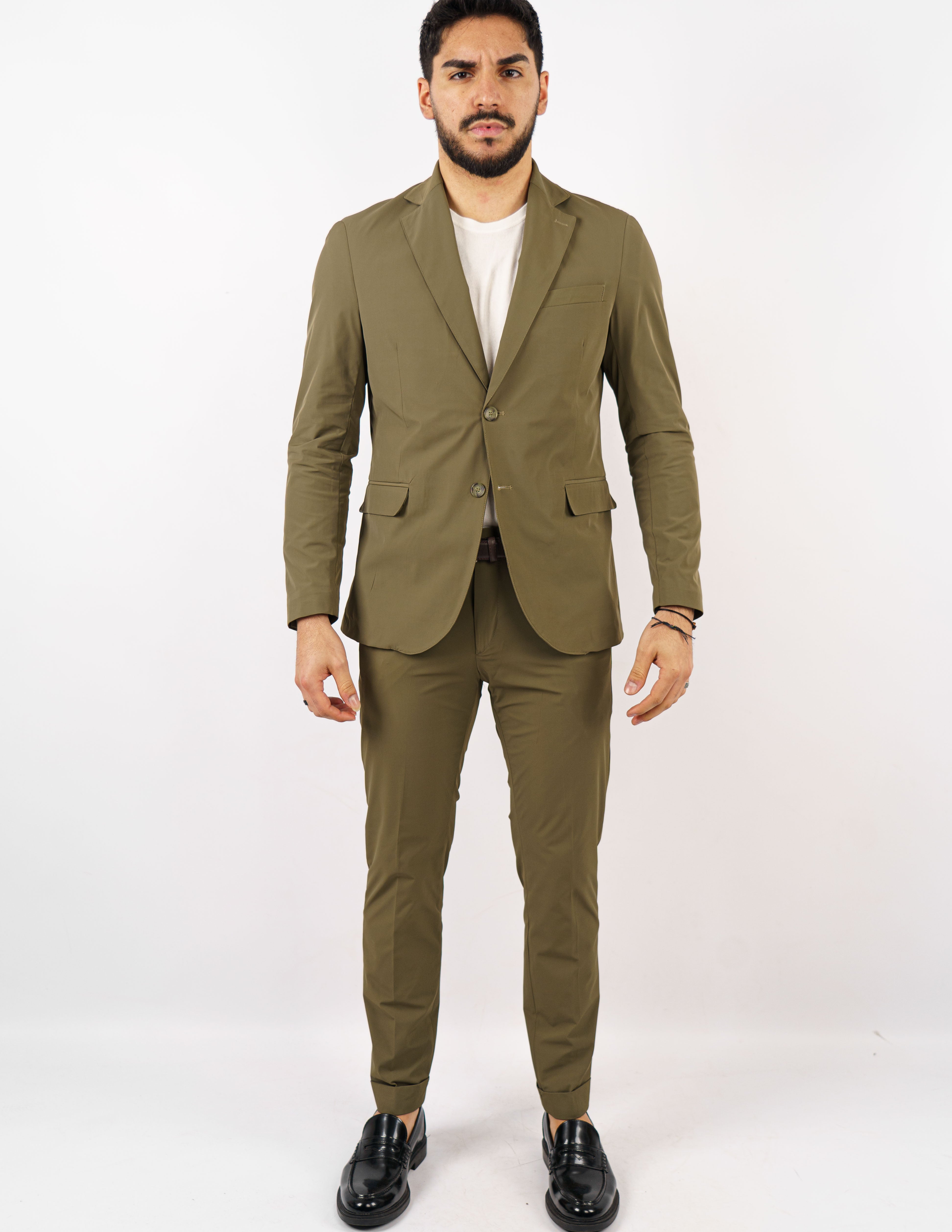 abito monopetto tessuto tecnico