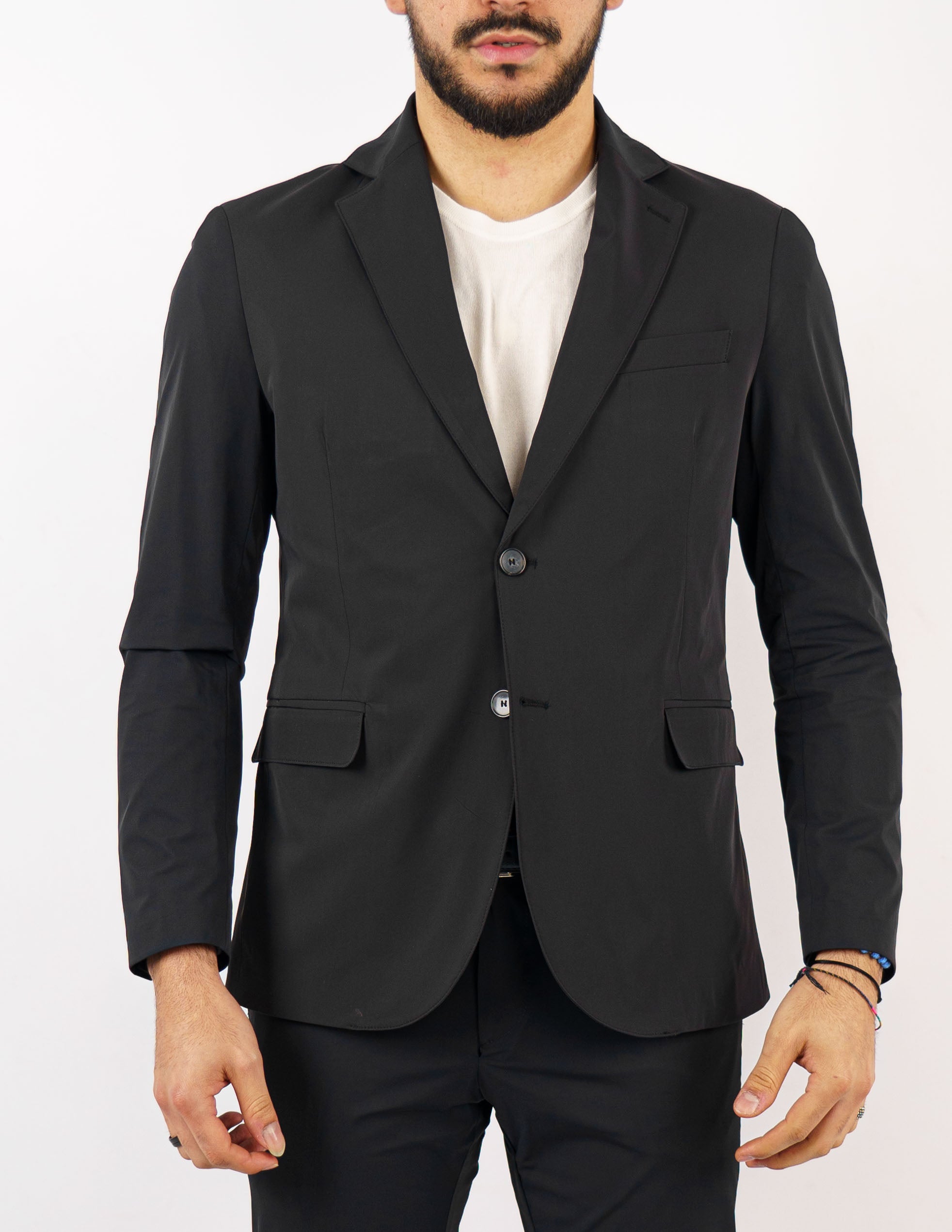 abito monopetto tessuto tecnico