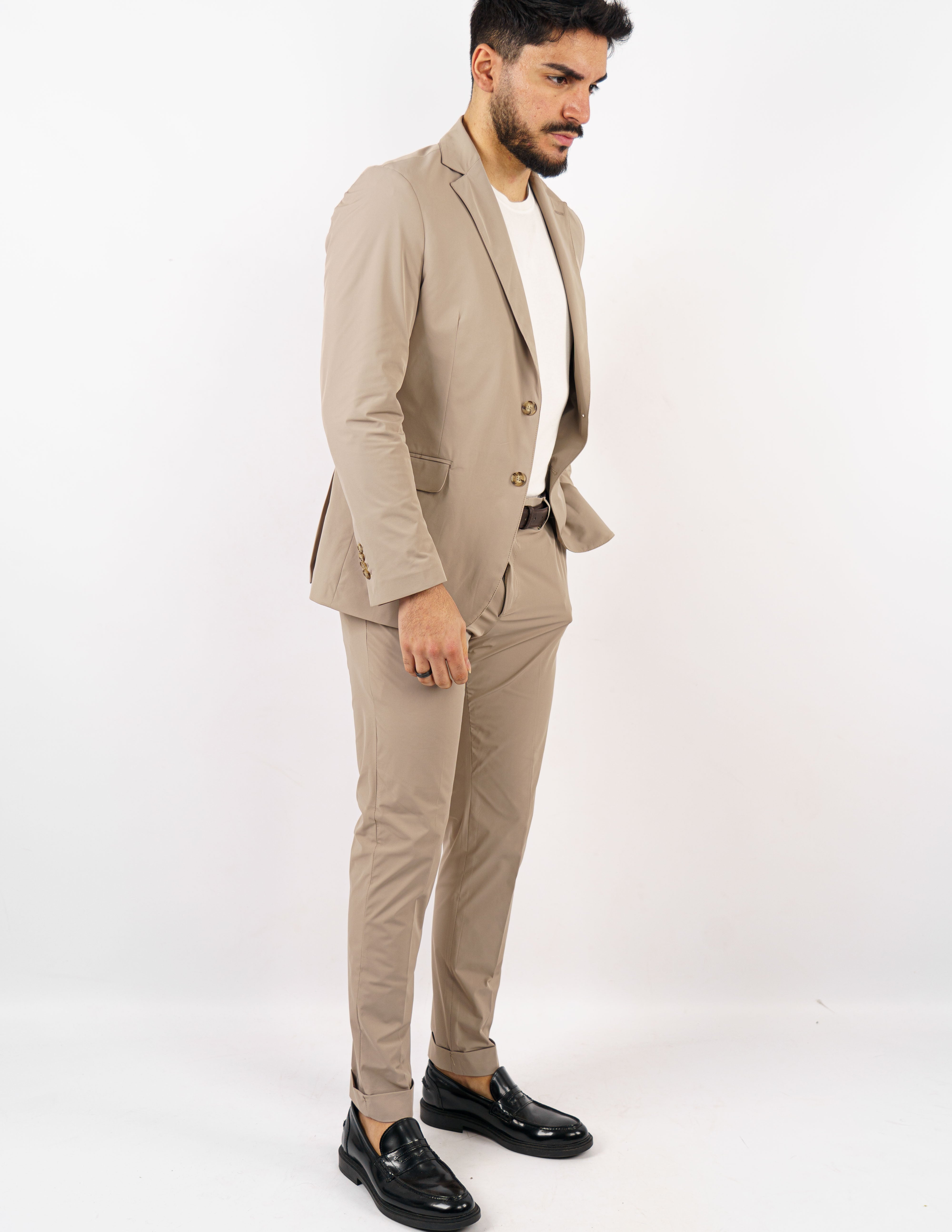 abito monopetto tessuto tecnico