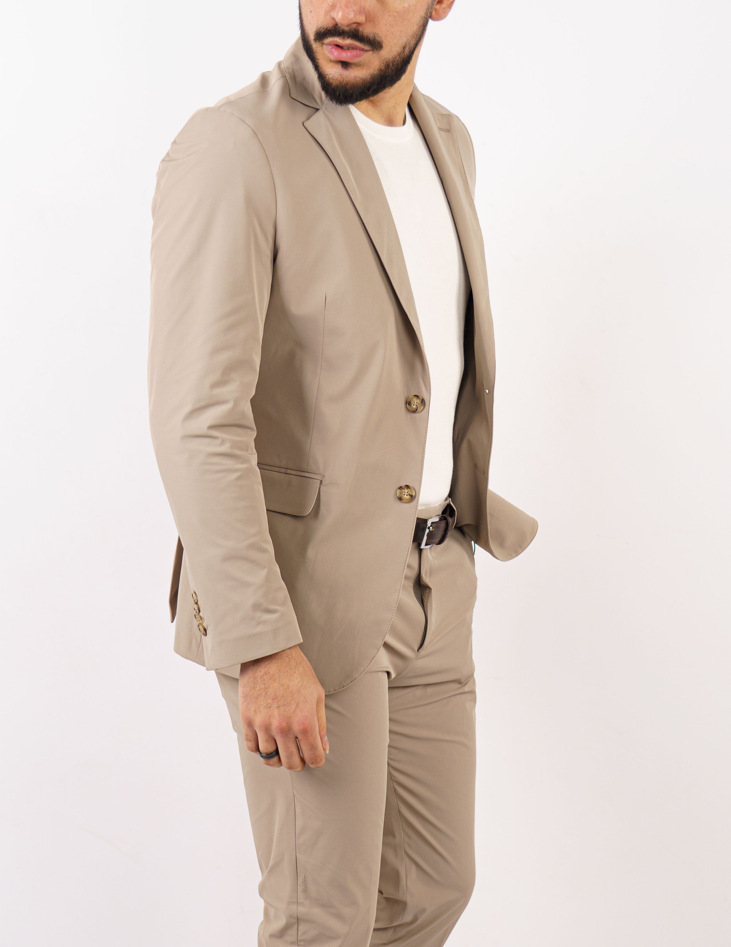 abito monopetto tessuto tecnico