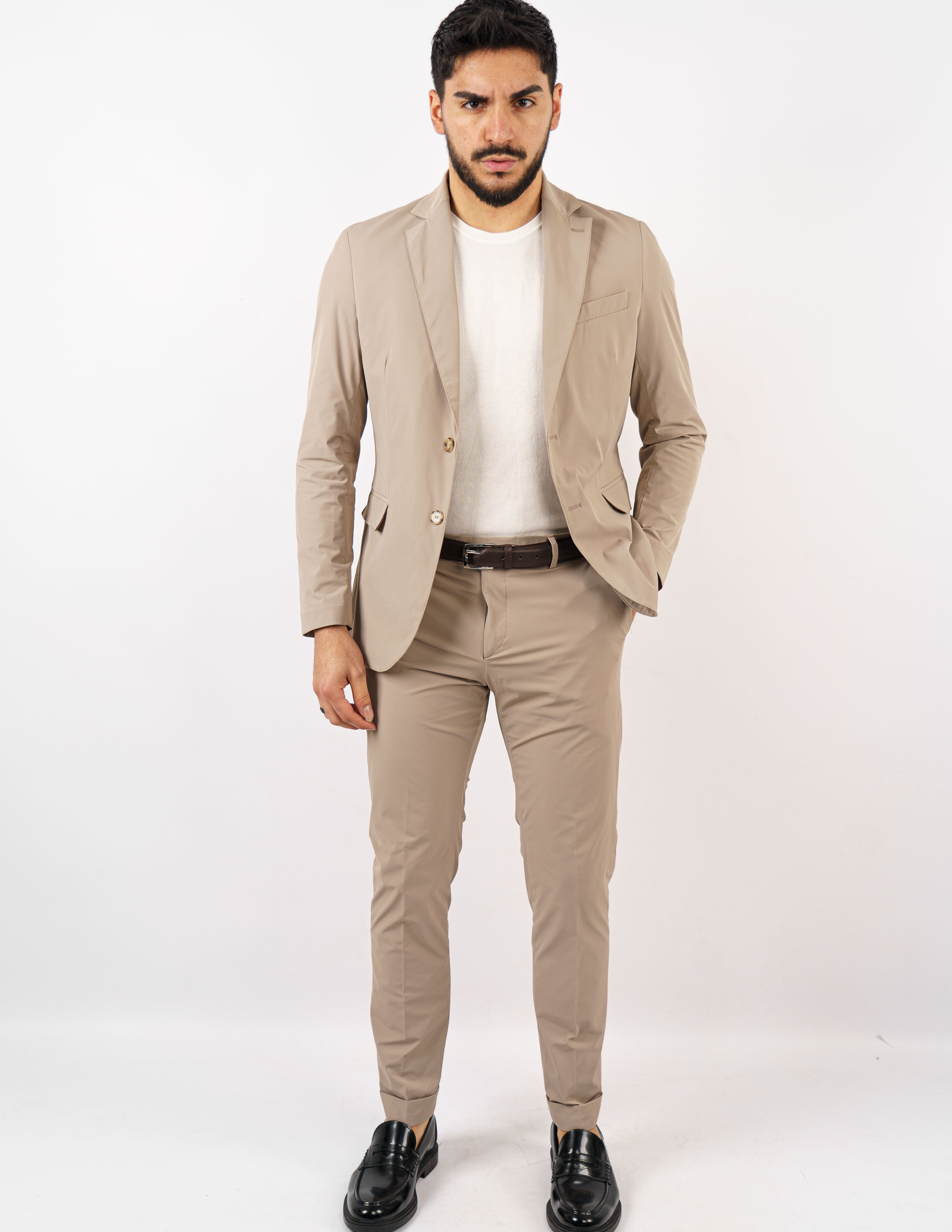 abito monopetto tessuto tecnico