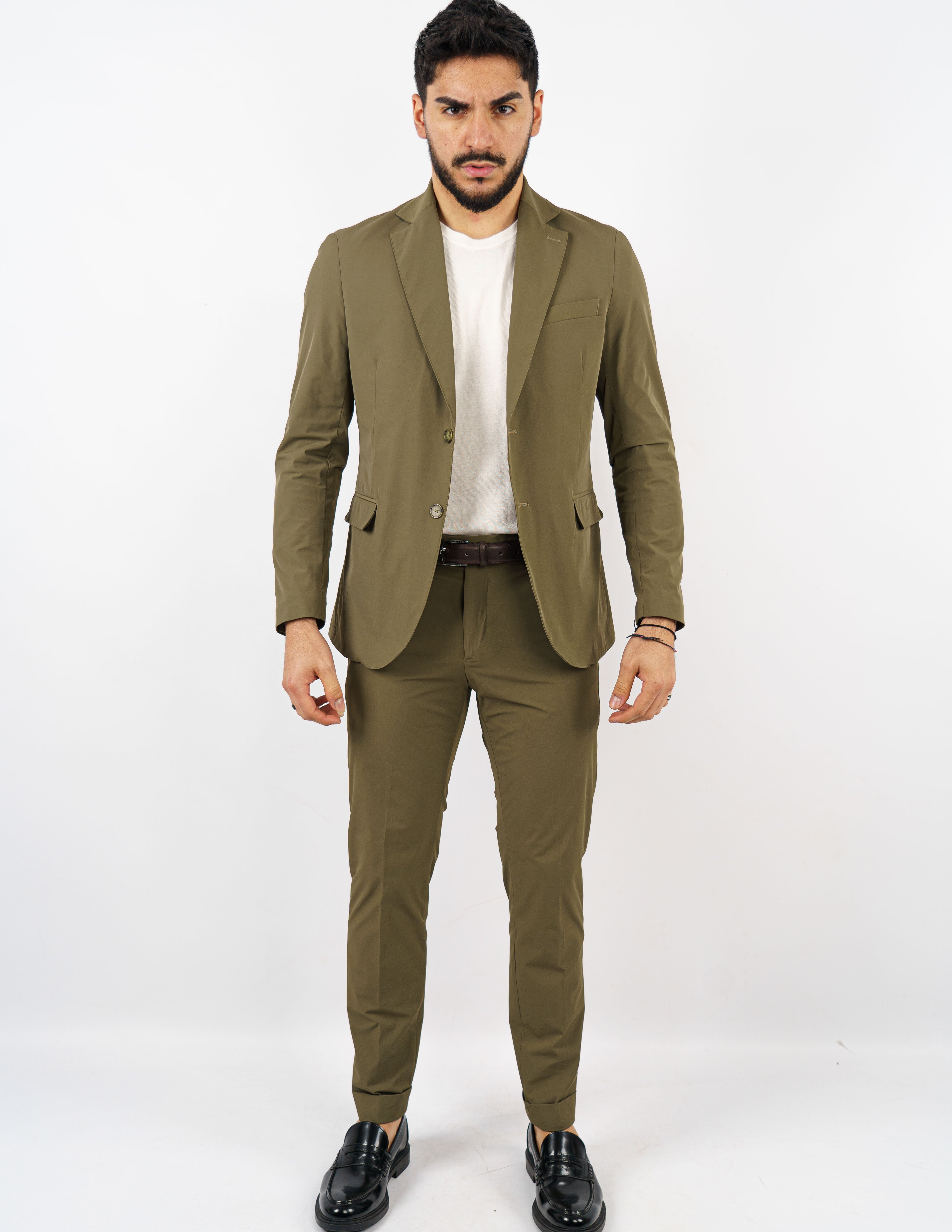 abito monopetto tessuto tecnico