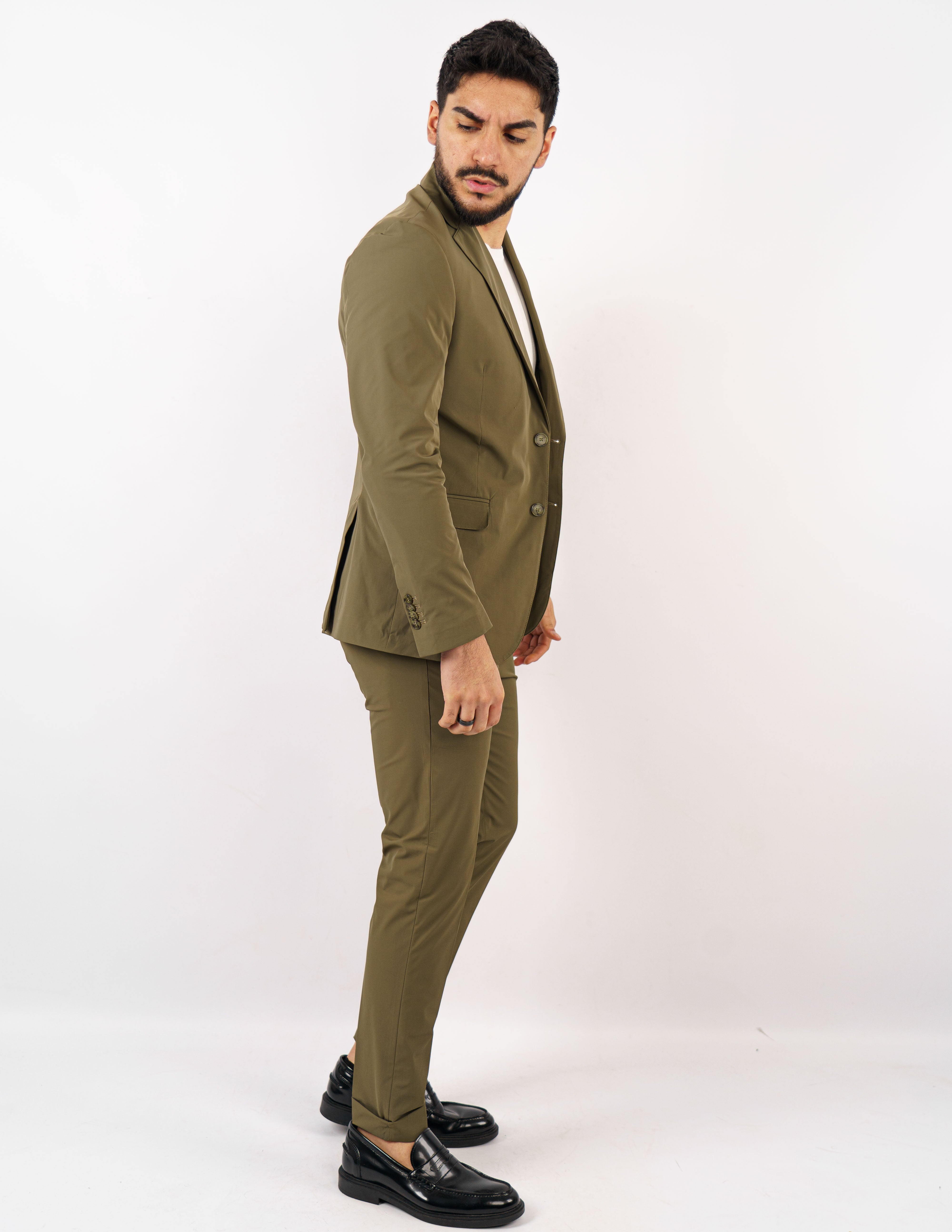 abito monopetto tessuto tecnico