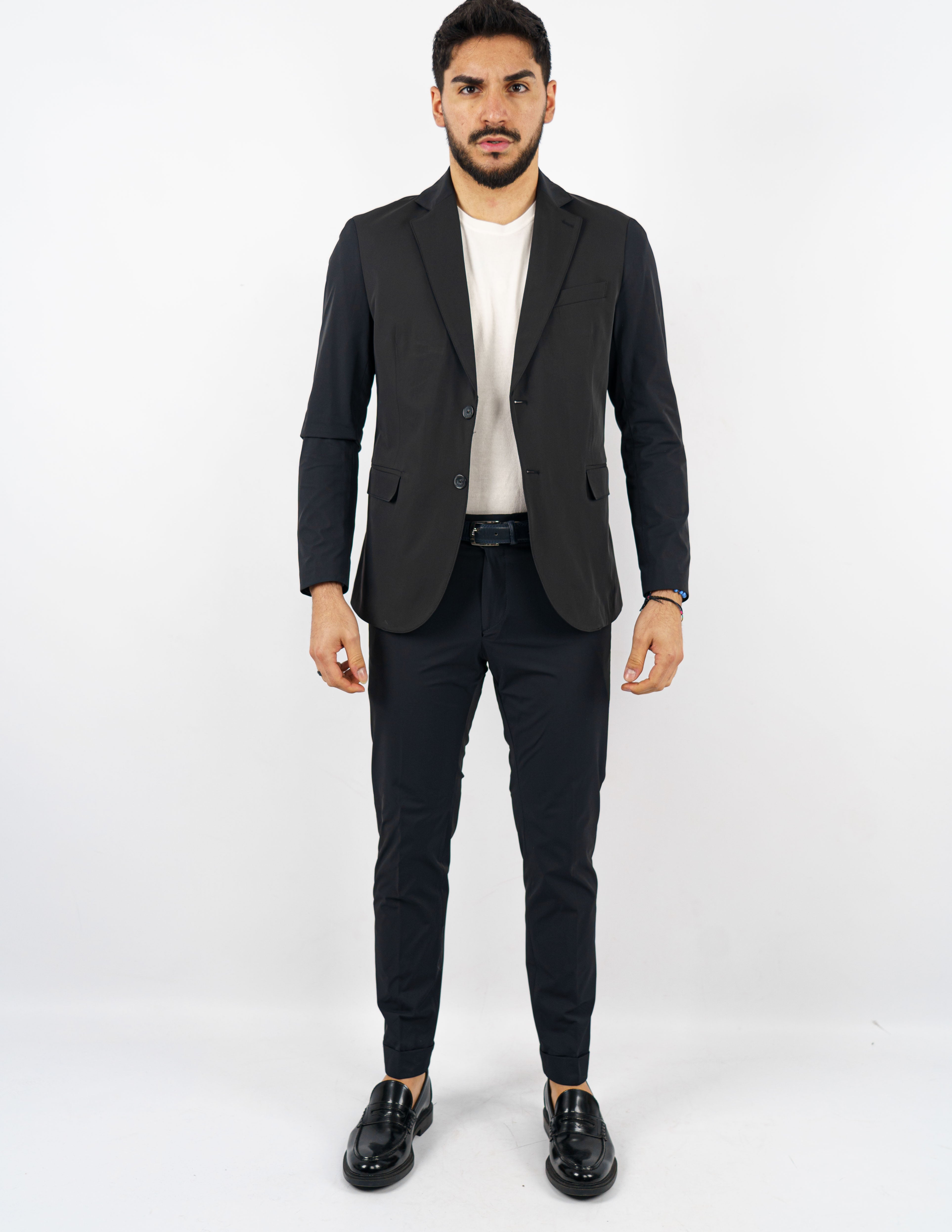 abito monopetto tessuto tecnico