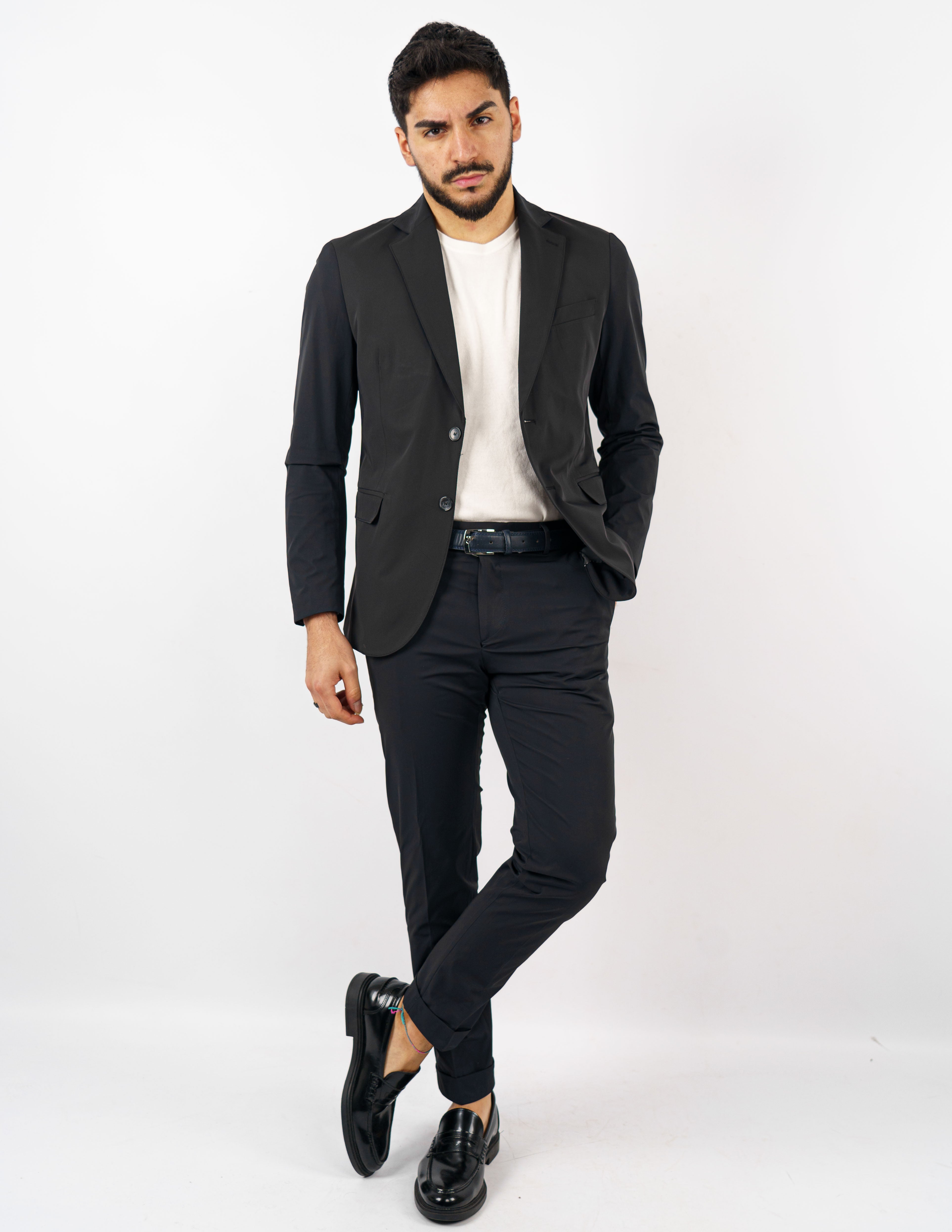 abito monopetto tessuto tecnico