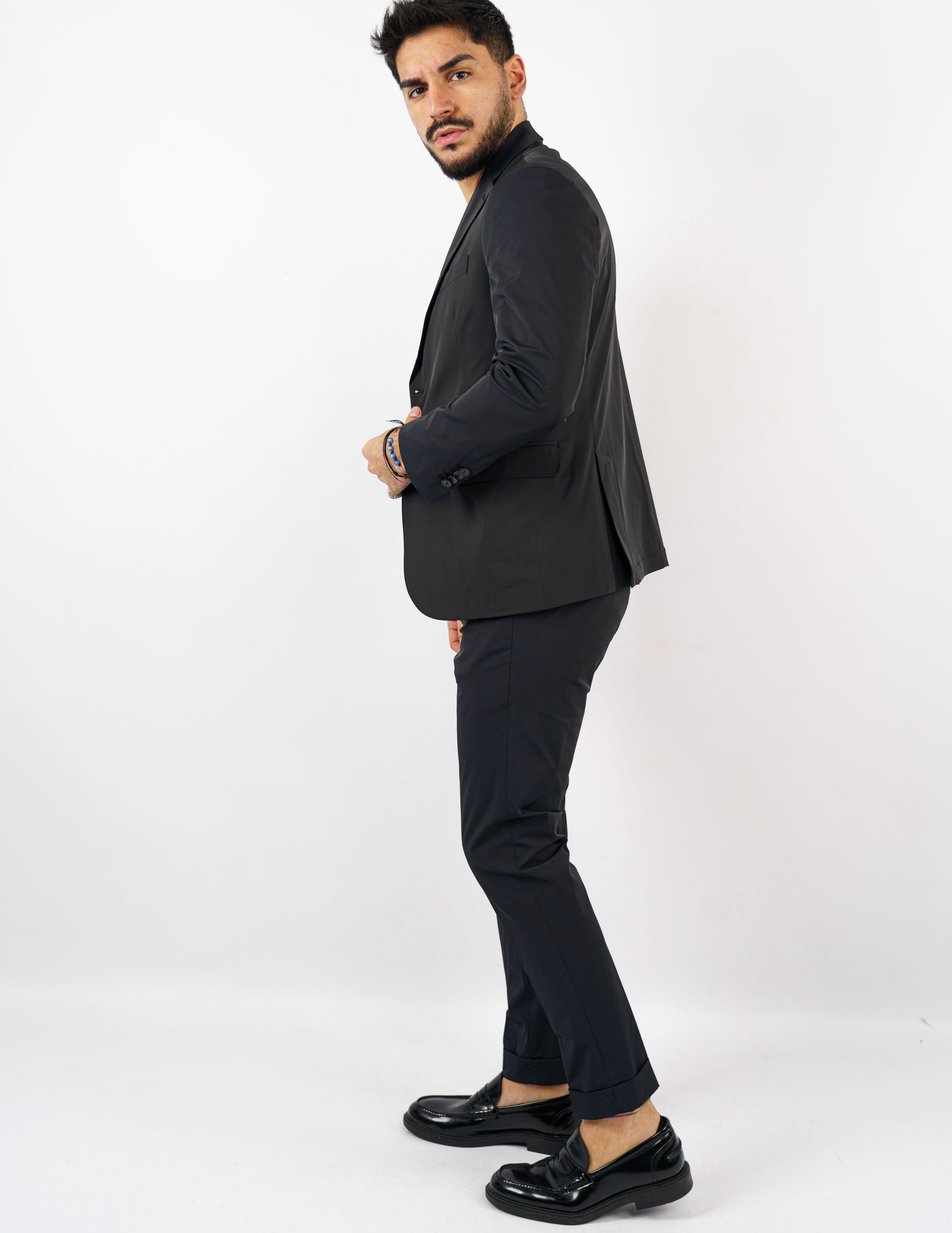 abito monopetto tessuto tecnico