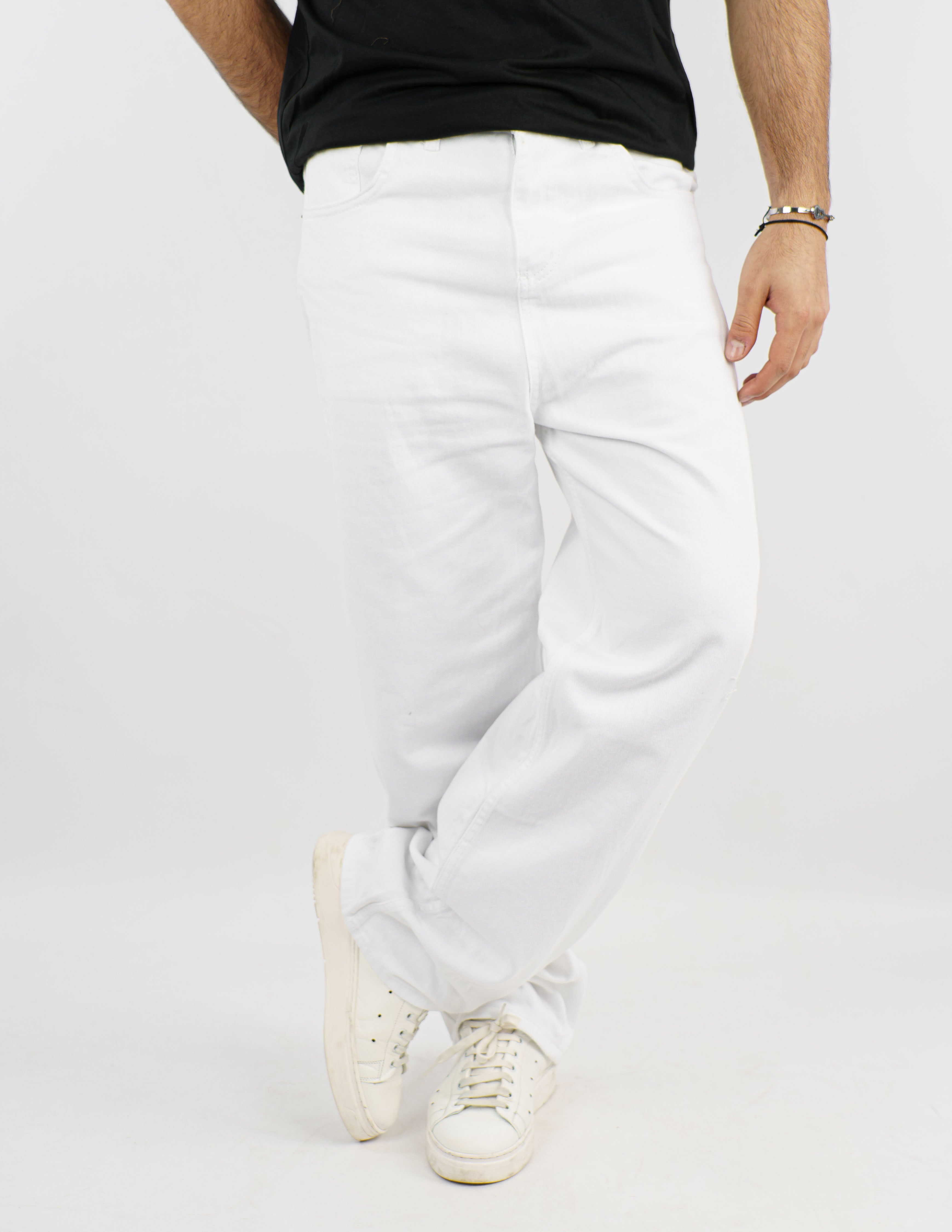 jeans baggy tinta unita