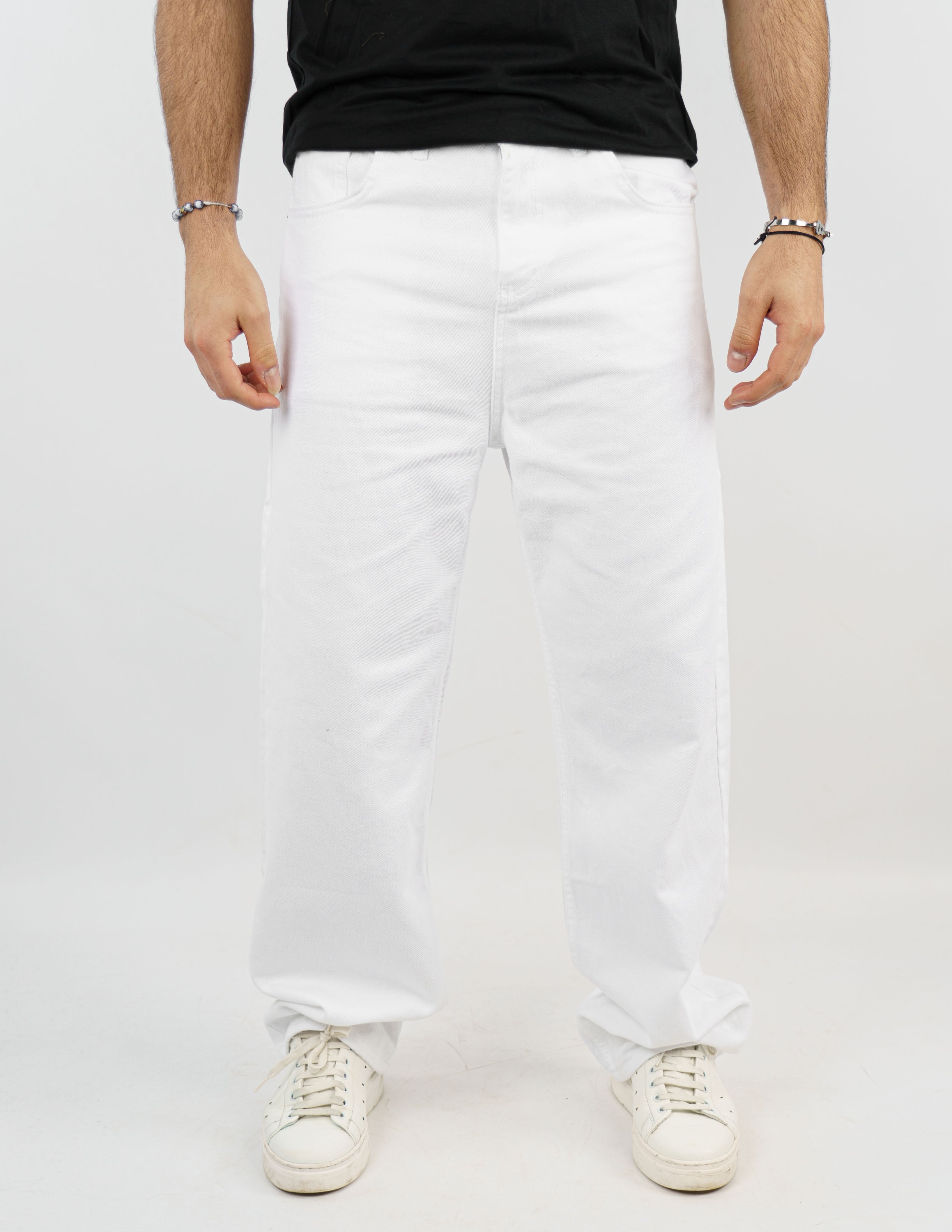 jeans baggy tinta unita