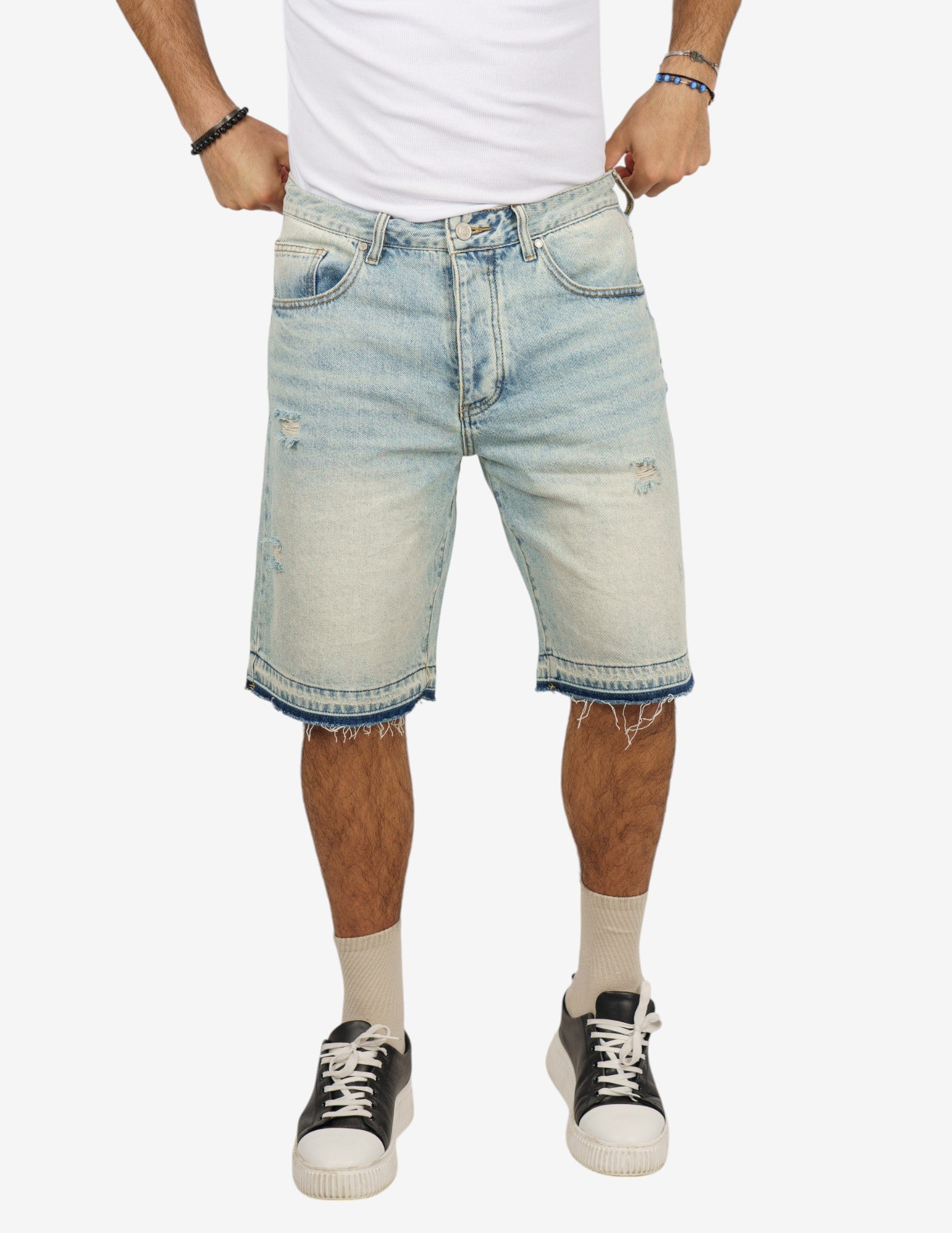 bermuda regular in denim contrasto