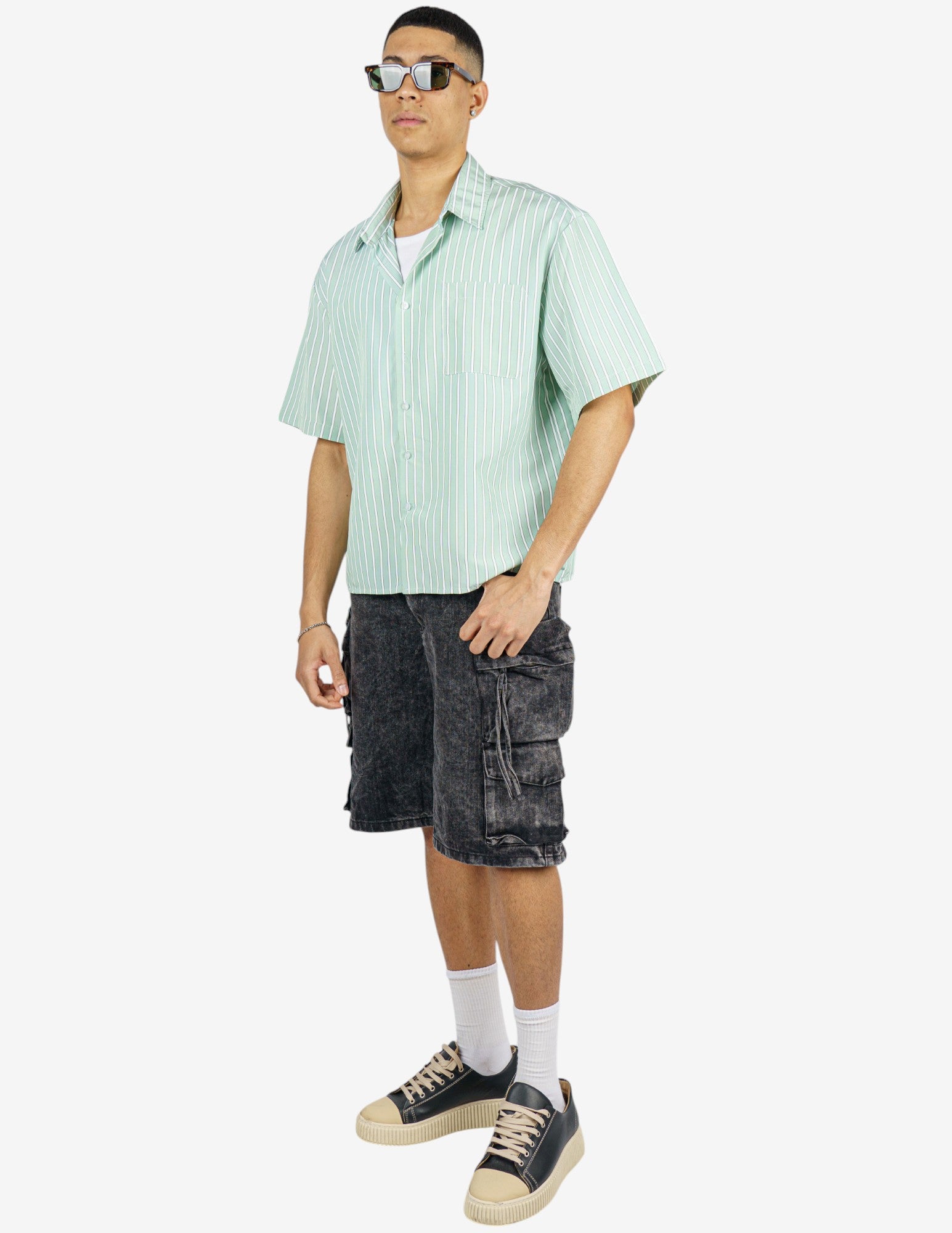 camicia cropped con taschino