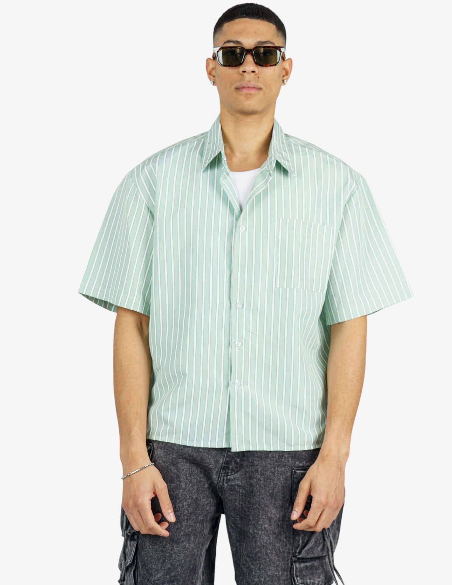 camicia cropped con taschino
