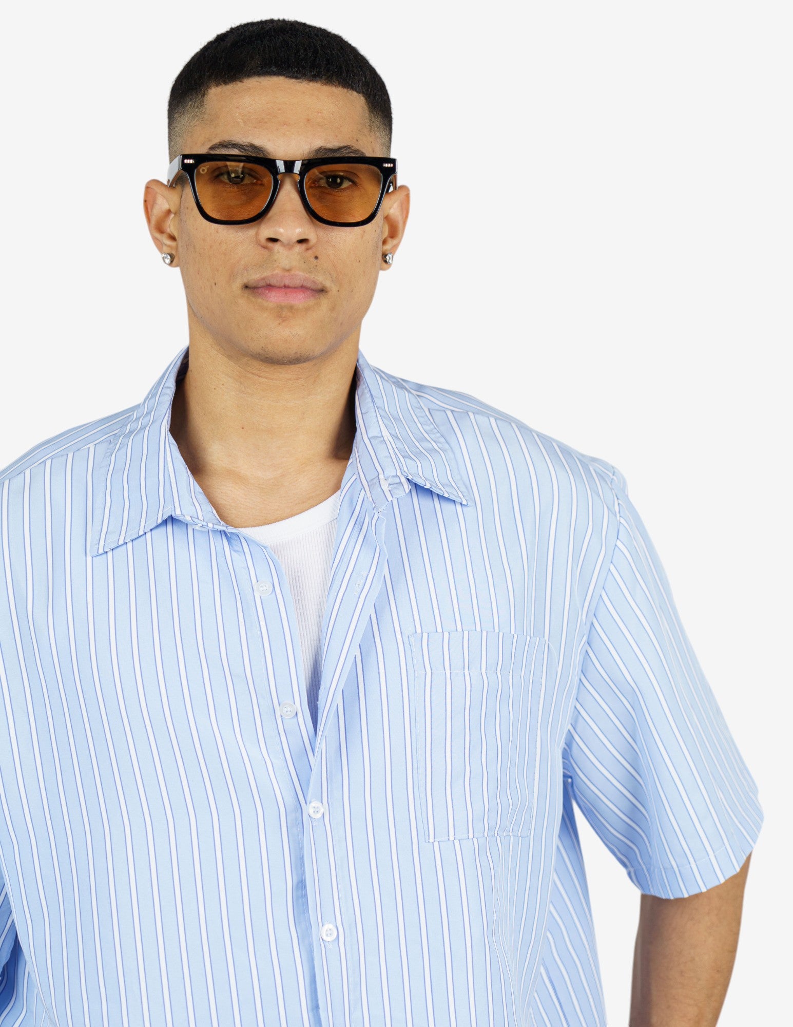 camicia cropped con taschino