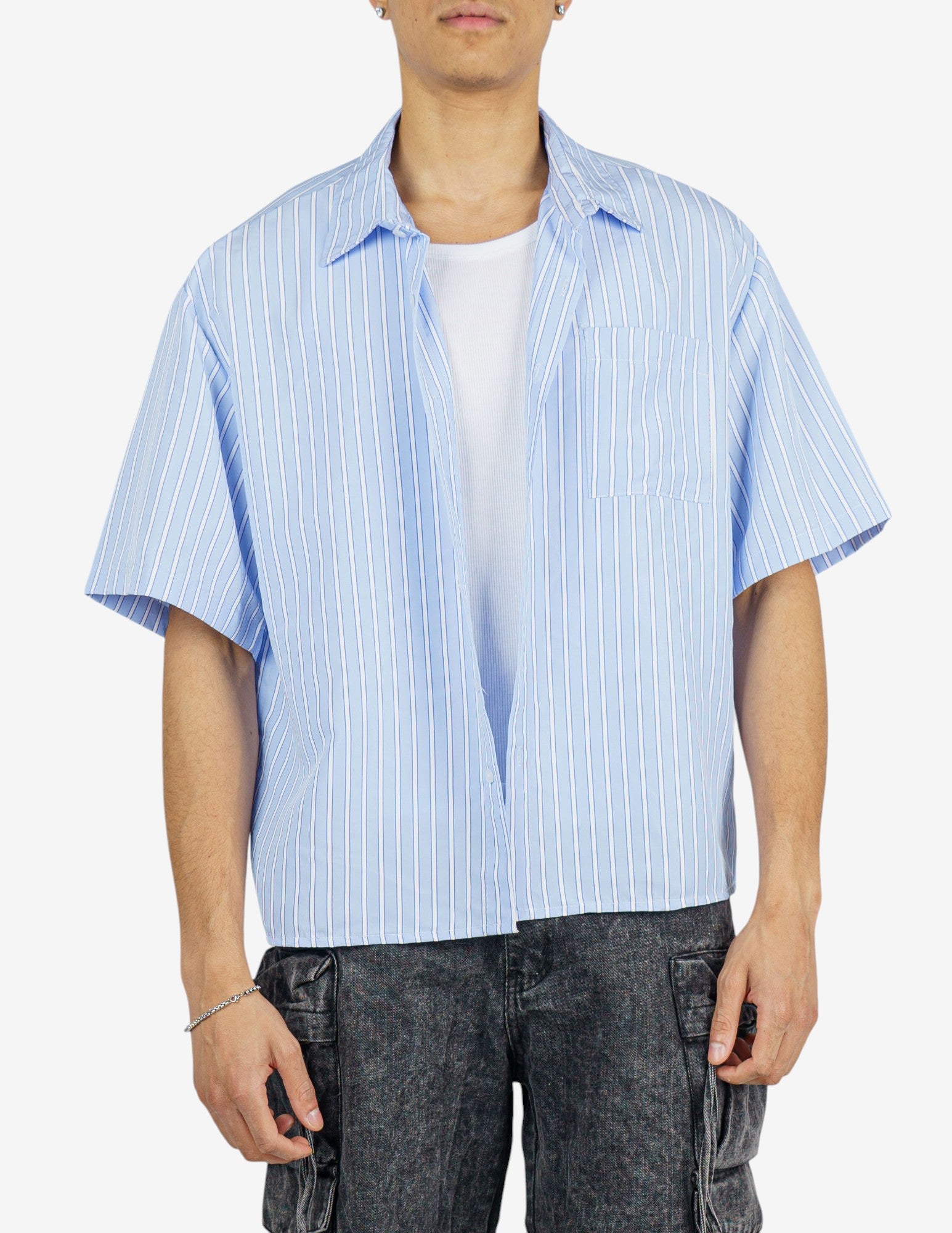camicia cropped con taschino