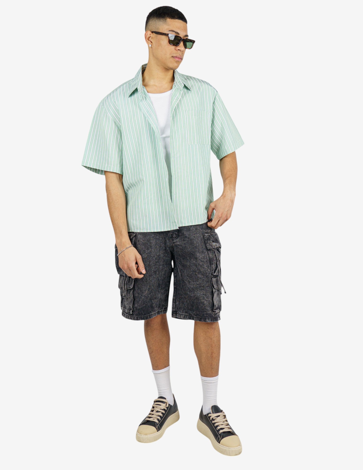 camicia cropped con taschino
