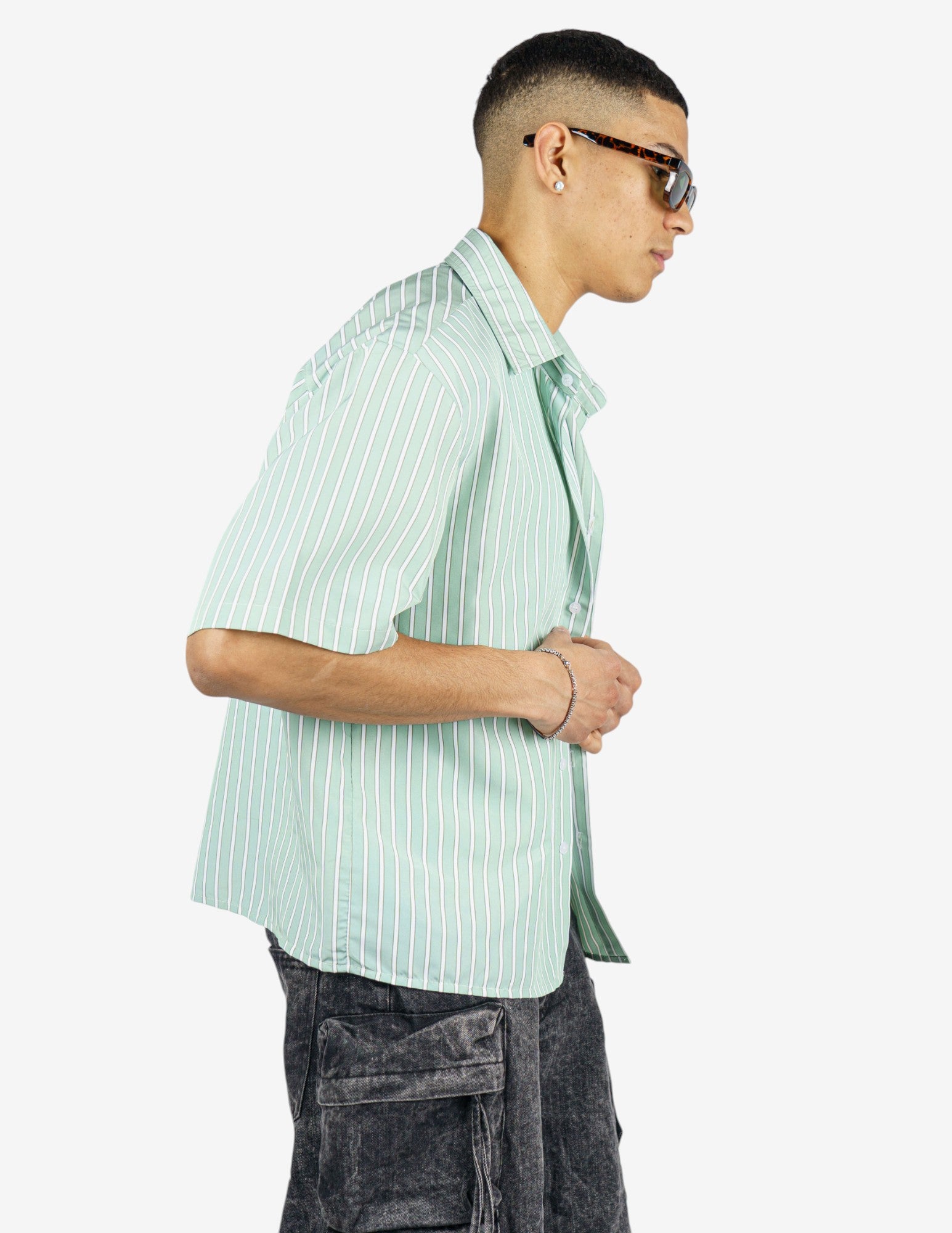camicia cropped con taschino