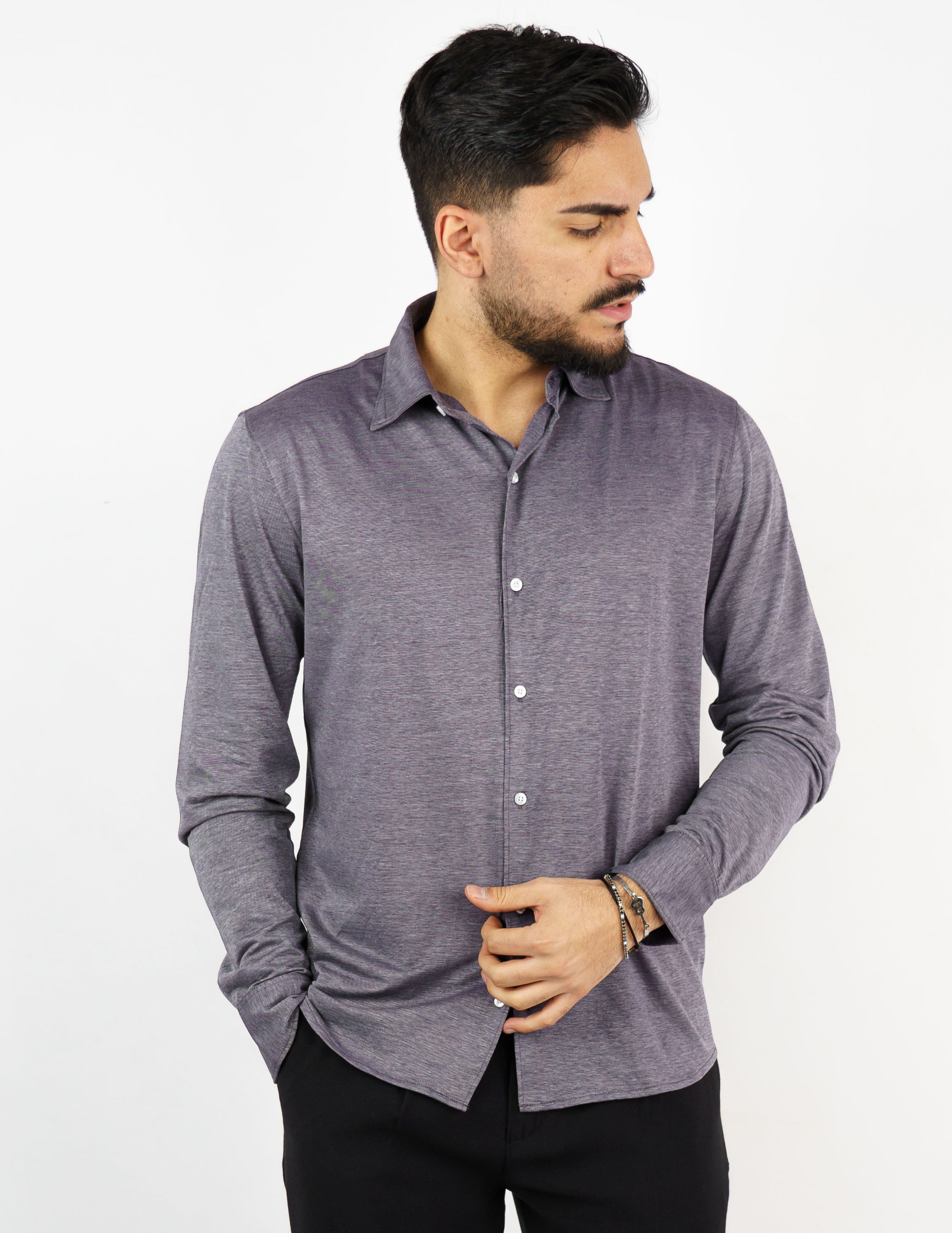 camicia in tessuto micro piquet