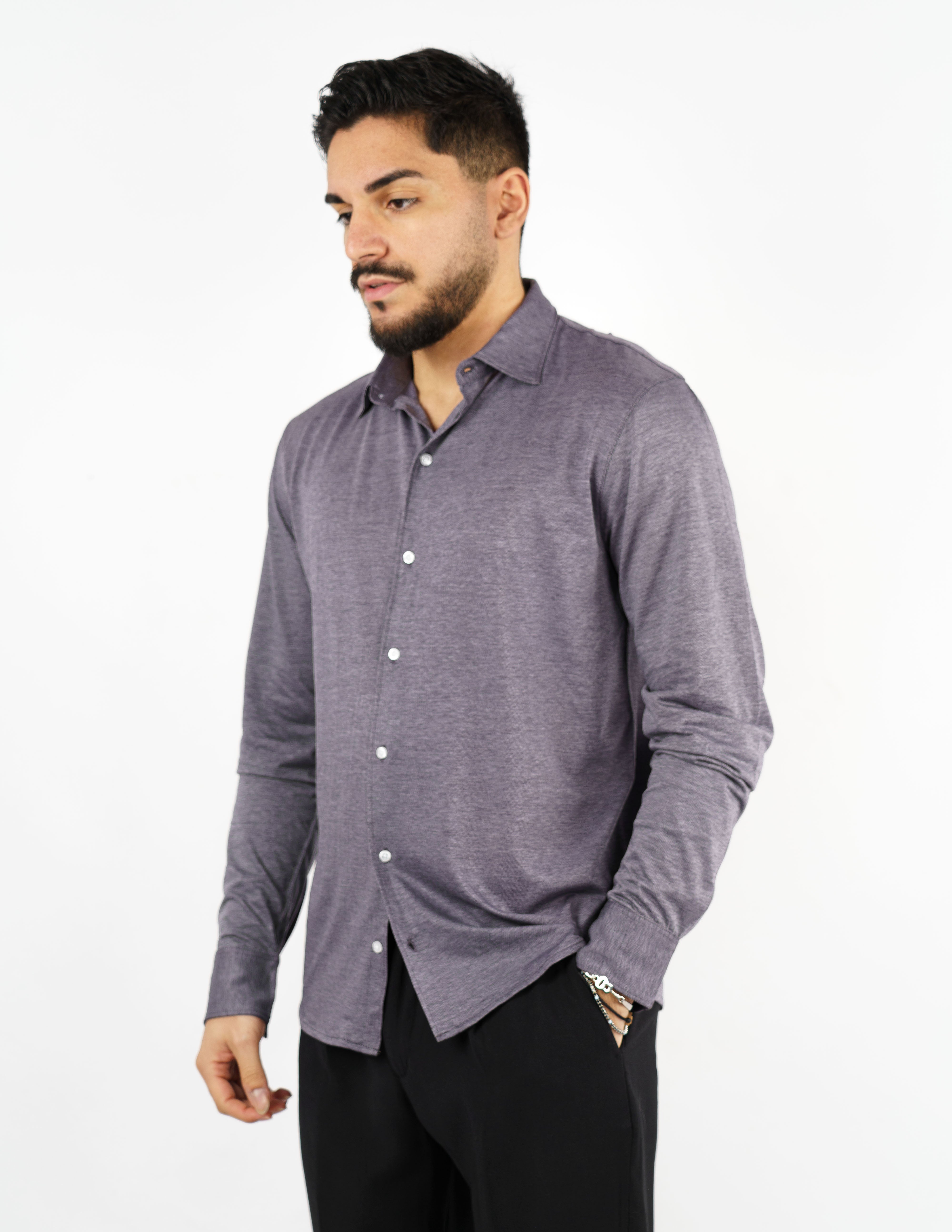 camicia in tessuto micro piquet