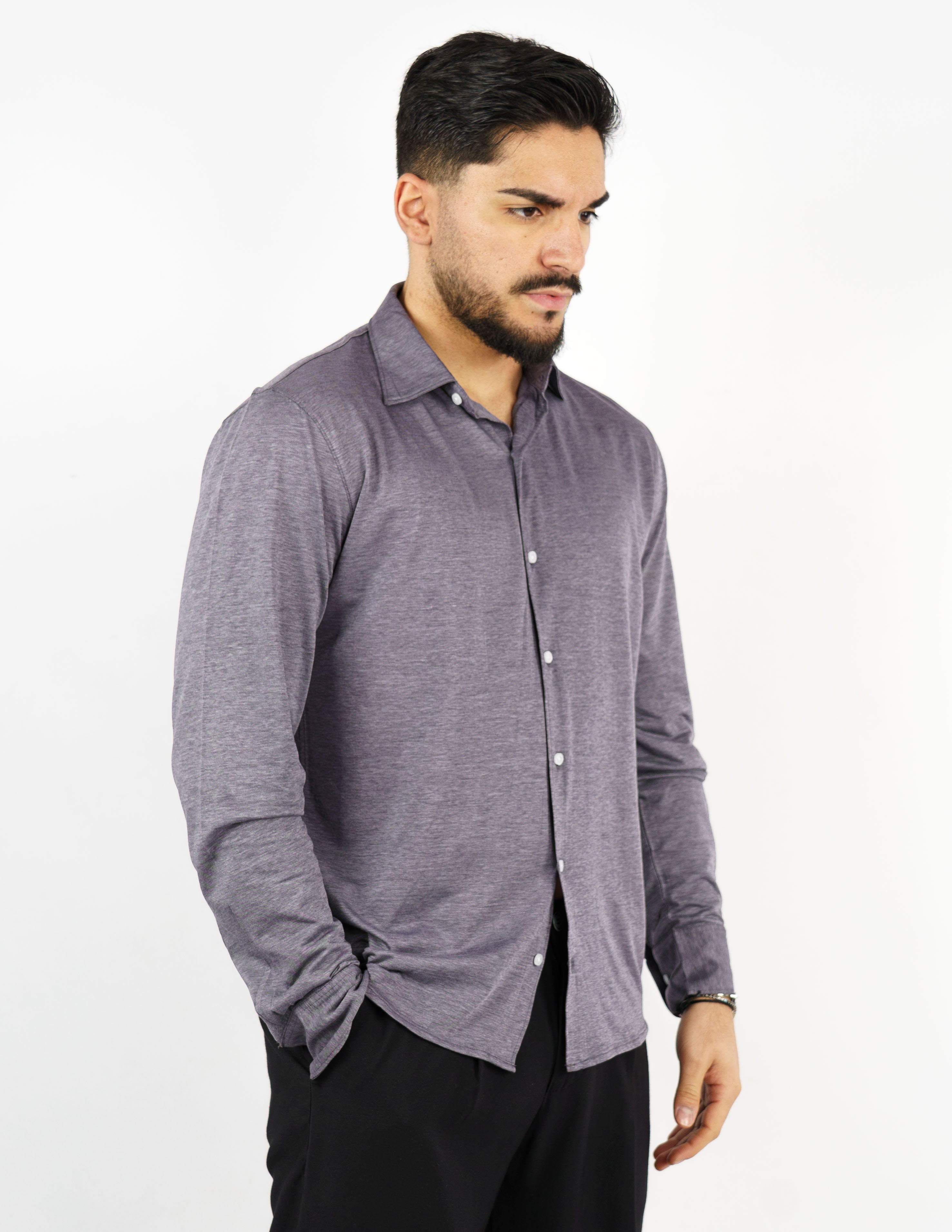 camicia in tessuto micro piquet