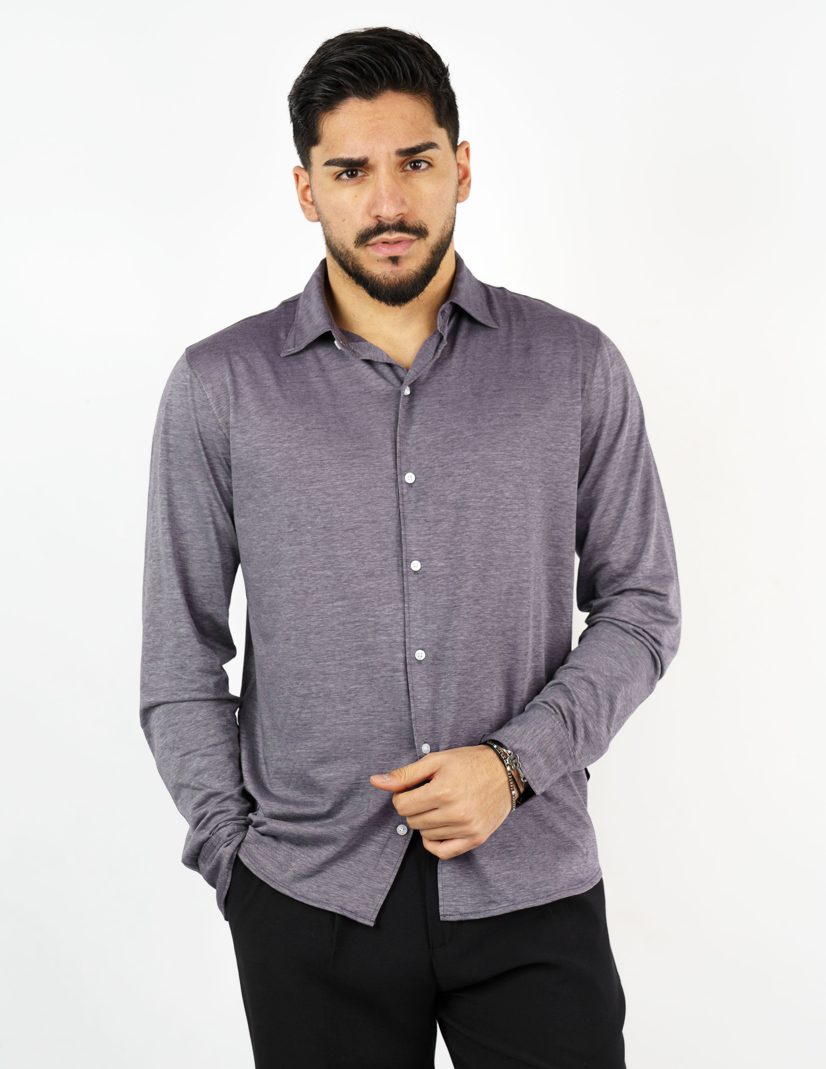 camicia in tessuto micro piquet