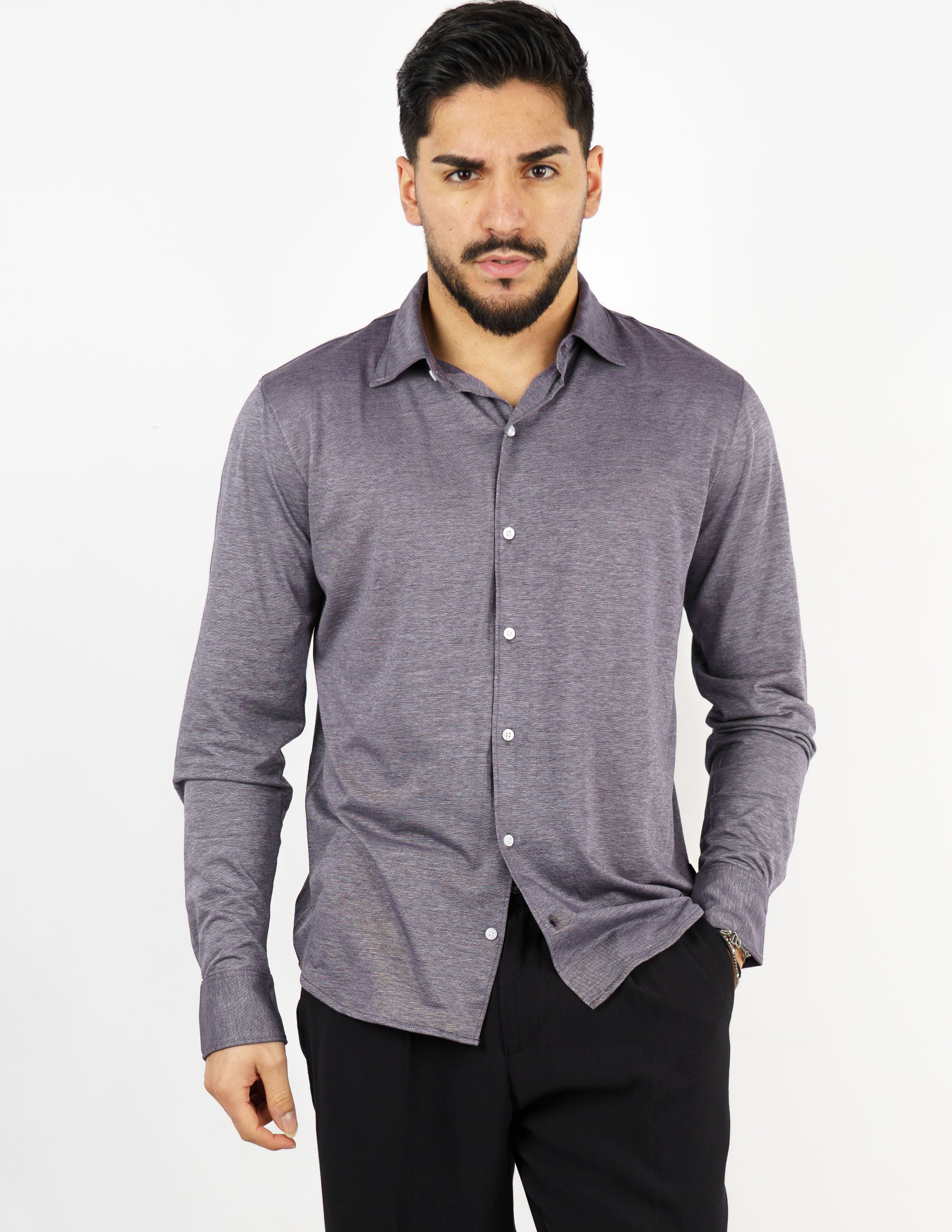 camicia in tessuto micro piquet