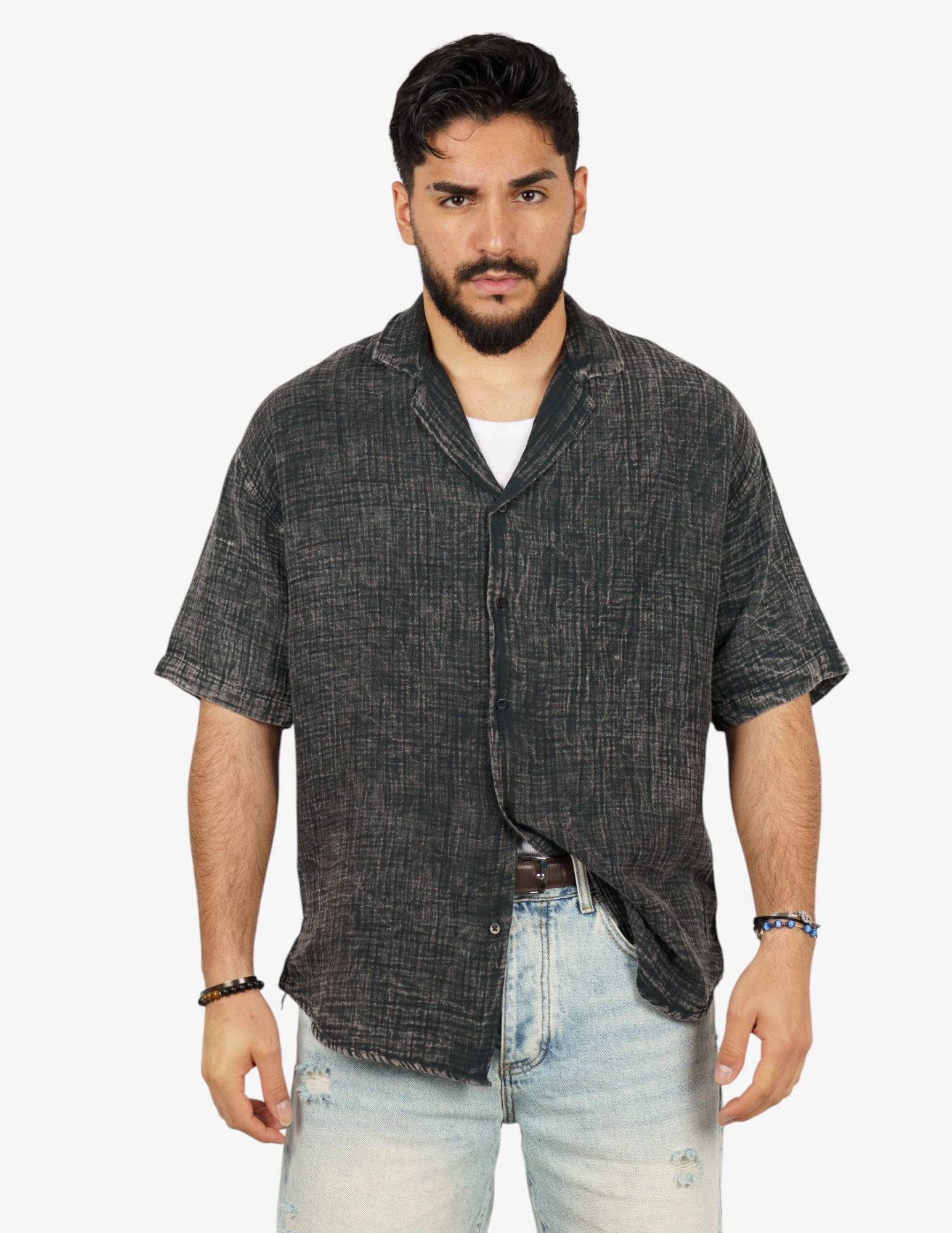 camicia manica corta slavata