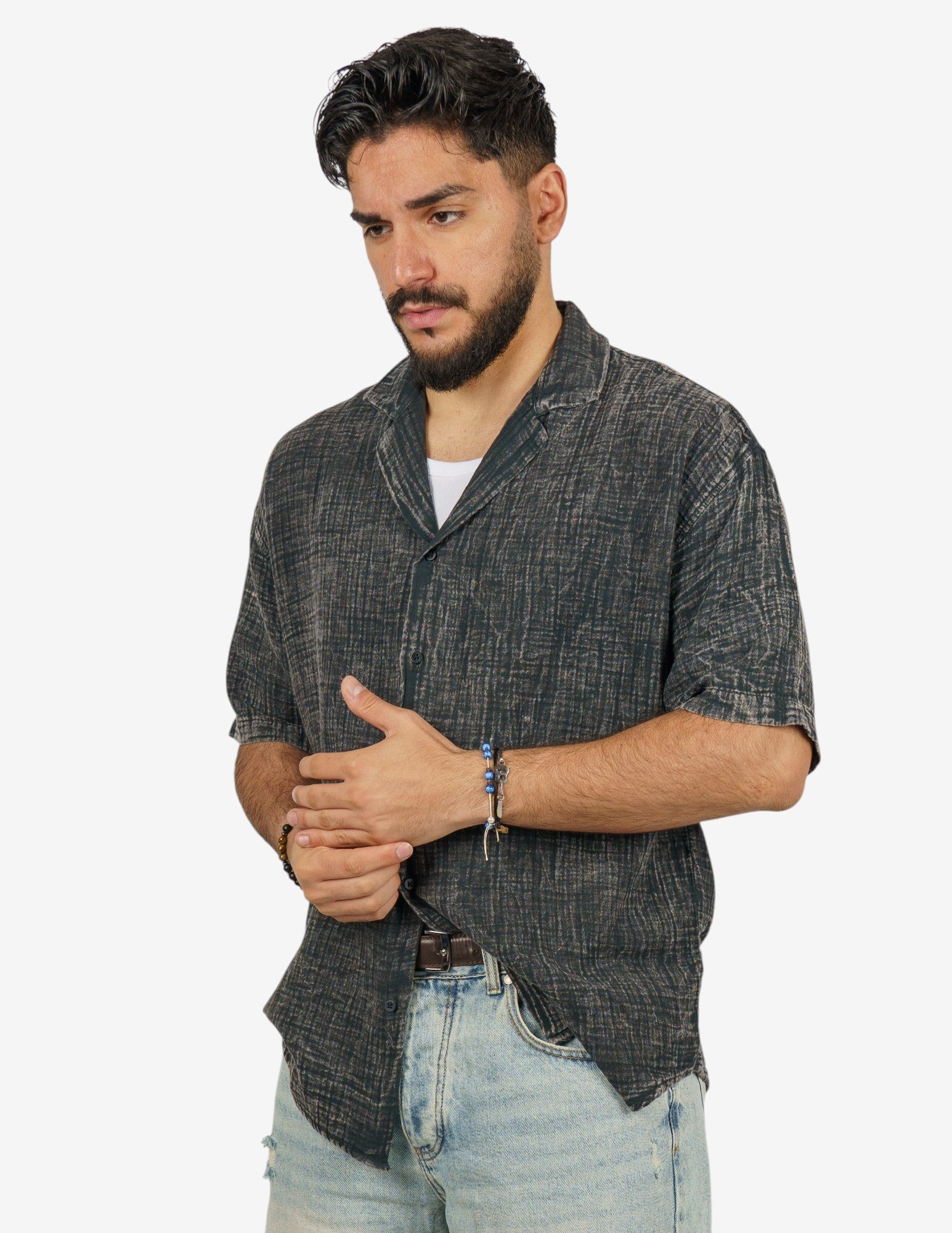 camicia manica corta slavata