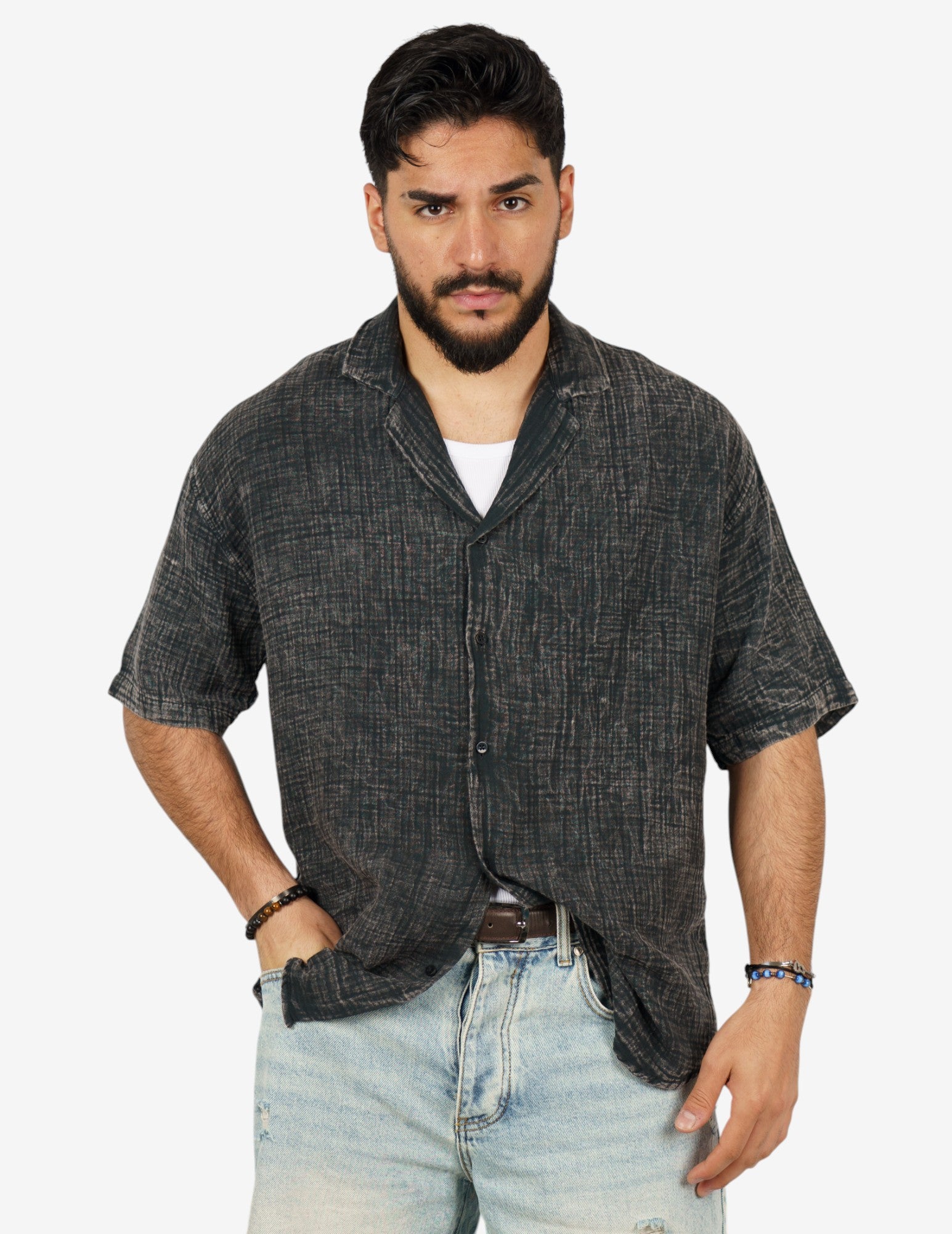 camicia manica corta slavata